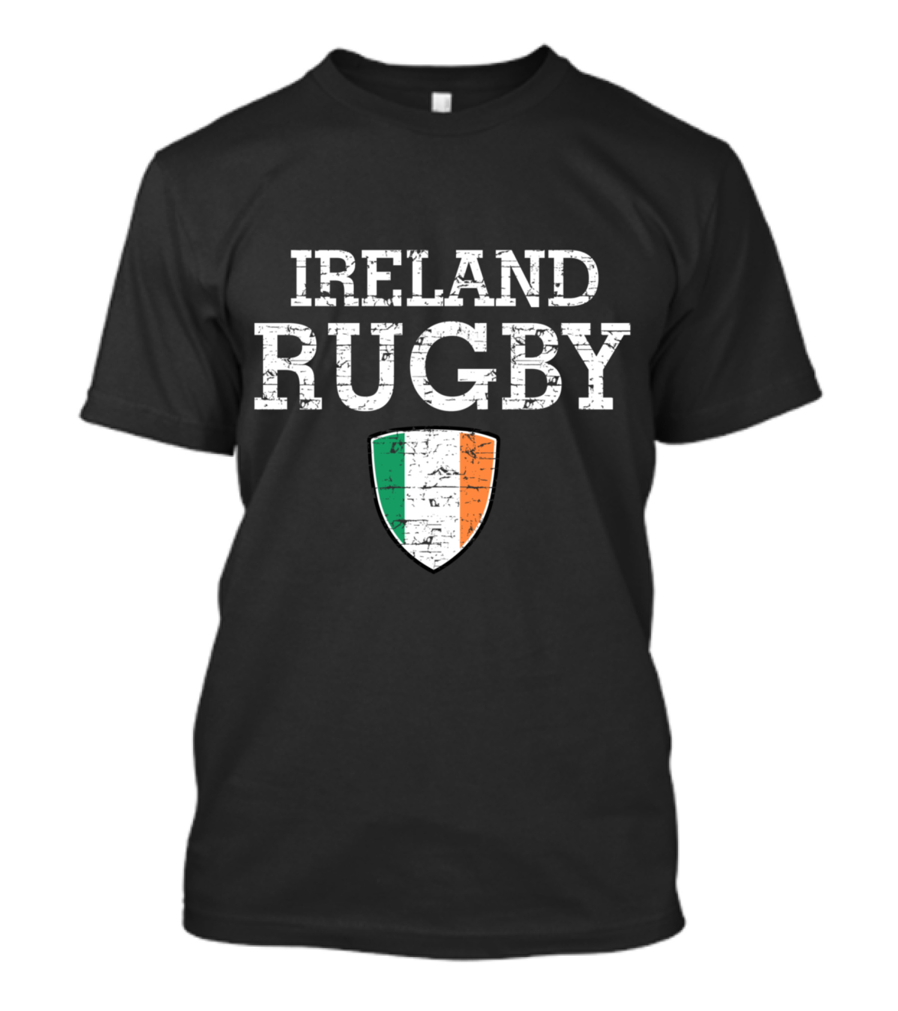Ireland Rugby Grunge Flag Shield T-Shirt