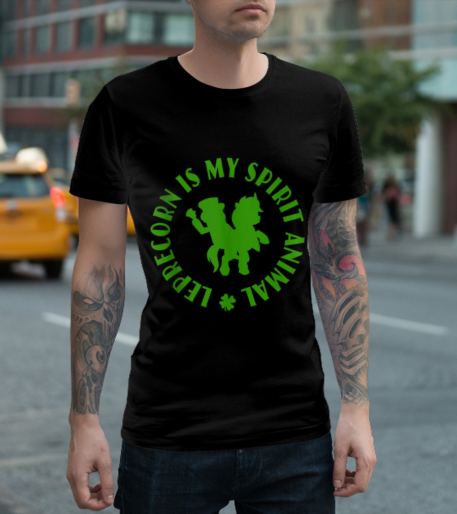 Leprecorn Is My Spirit Animal Shamrock T-Shirt