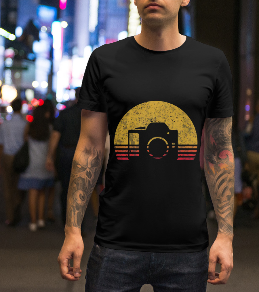 Vintage Sunset Camera Retro Photography T-Shirt
