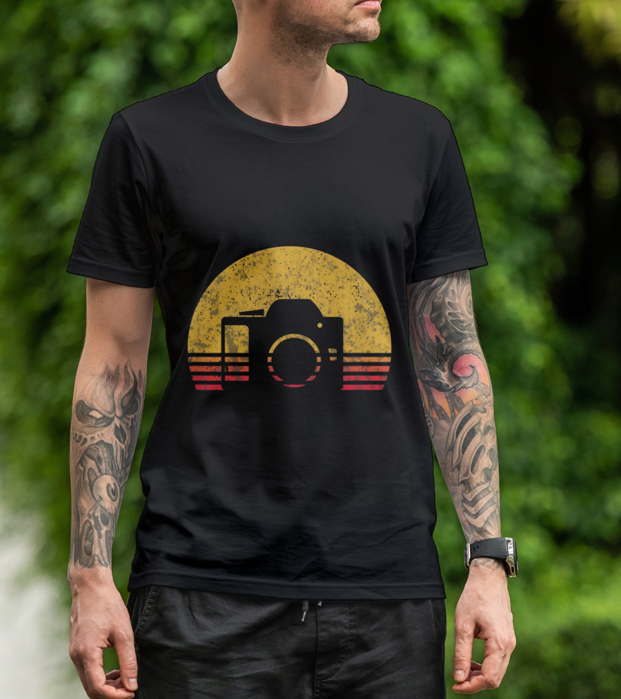 Vintage Sunset Camera Retro Photography T-Shirt