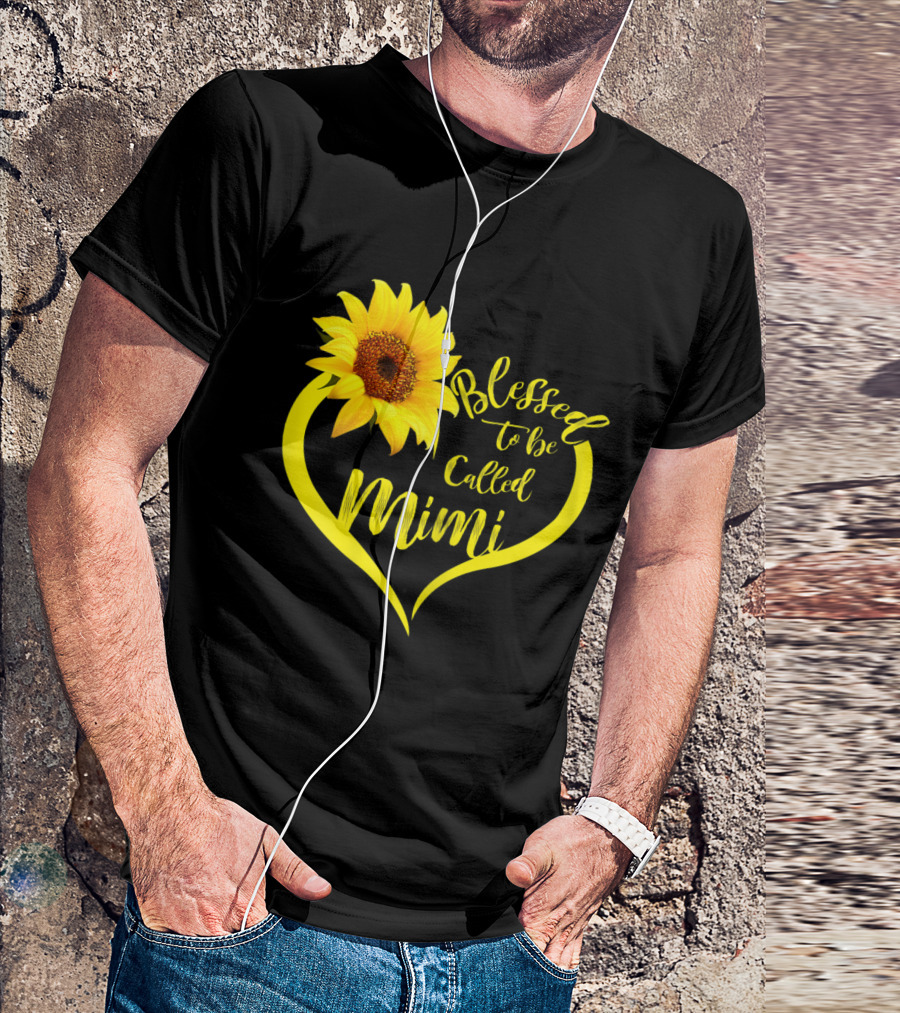 Blessed To Be Called Mimi Sunflower Heart T-Shirt
