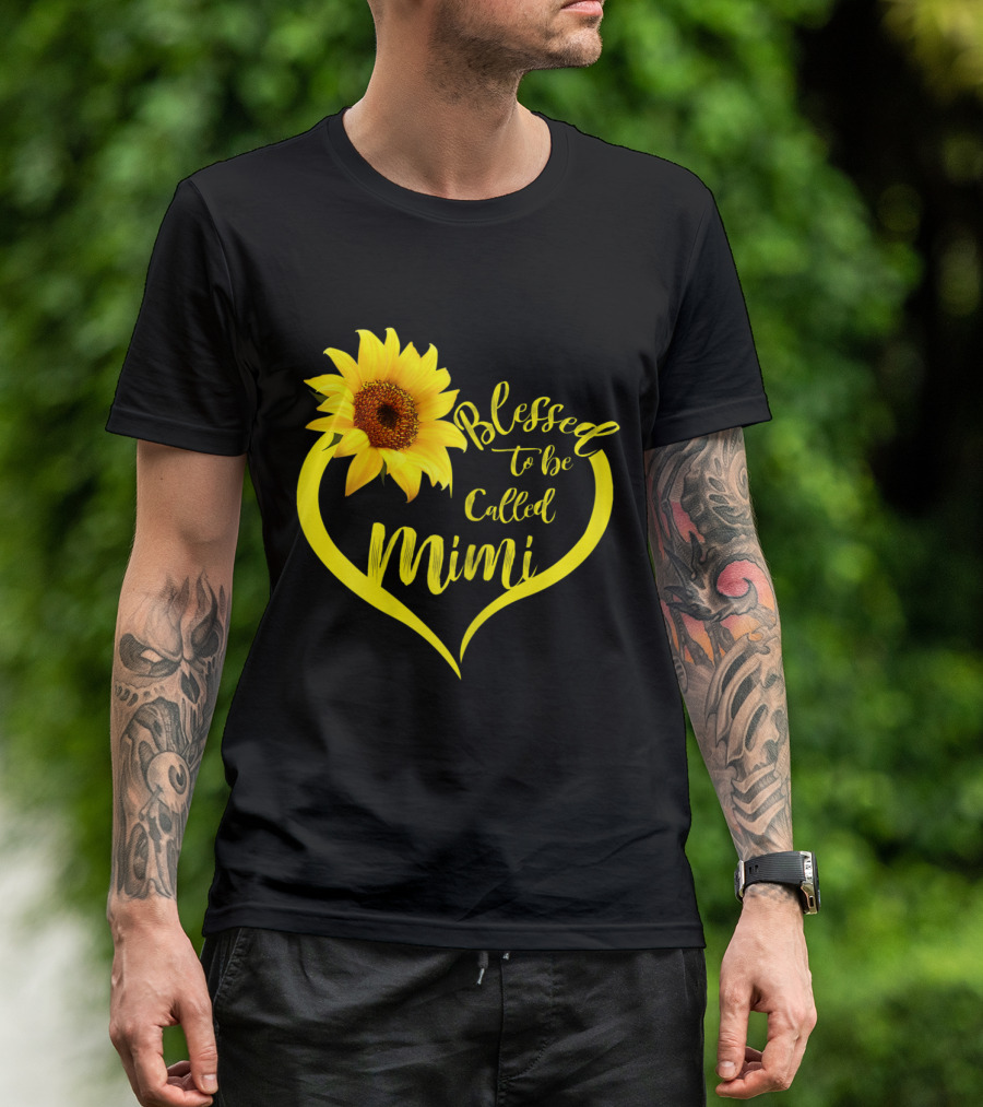 Blessed To Be Called Mimi Sunflower Heart T-Shirt