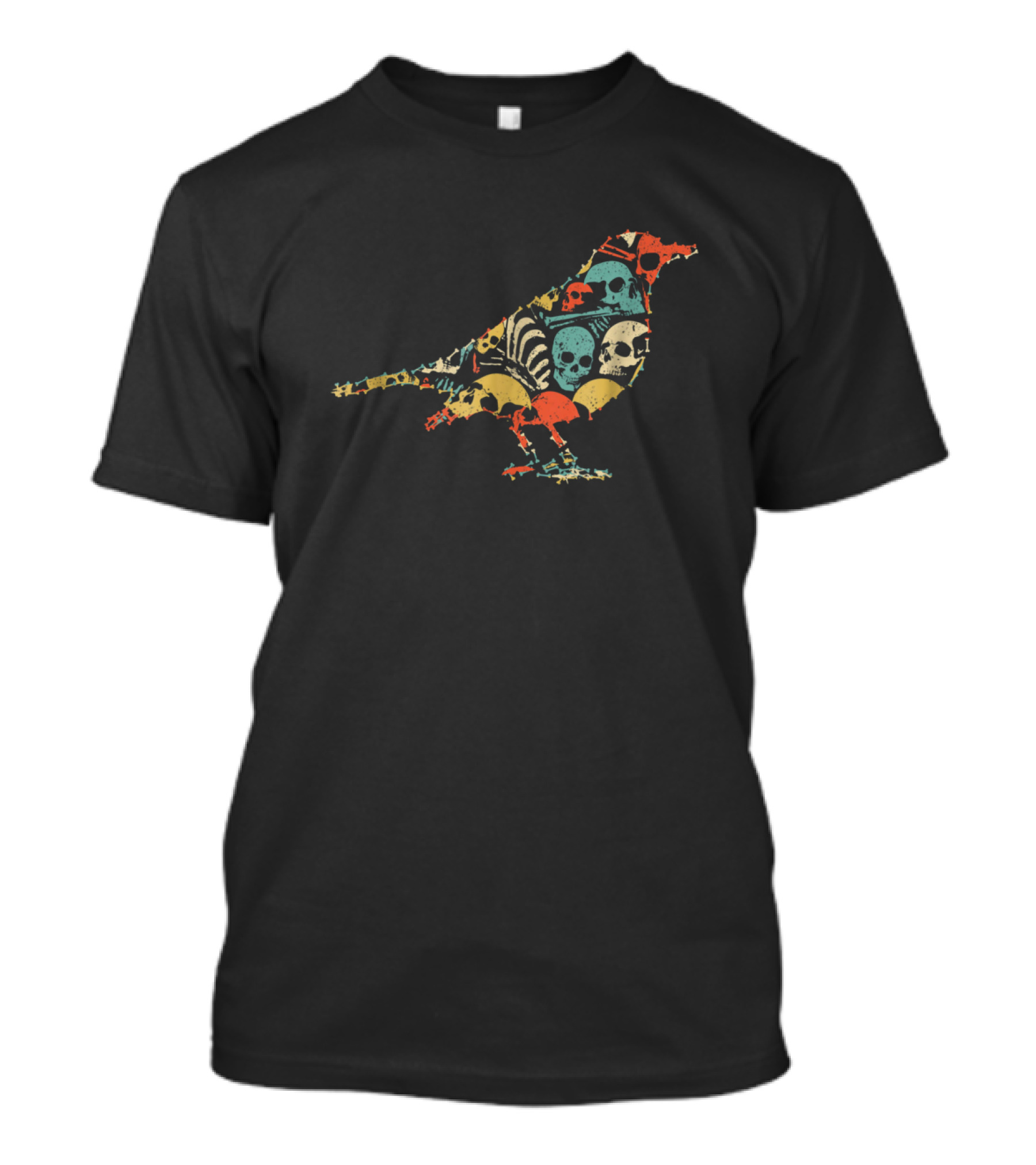 BLACKBIRD Skeleton Bone Skull Bird Skull T-Shirt