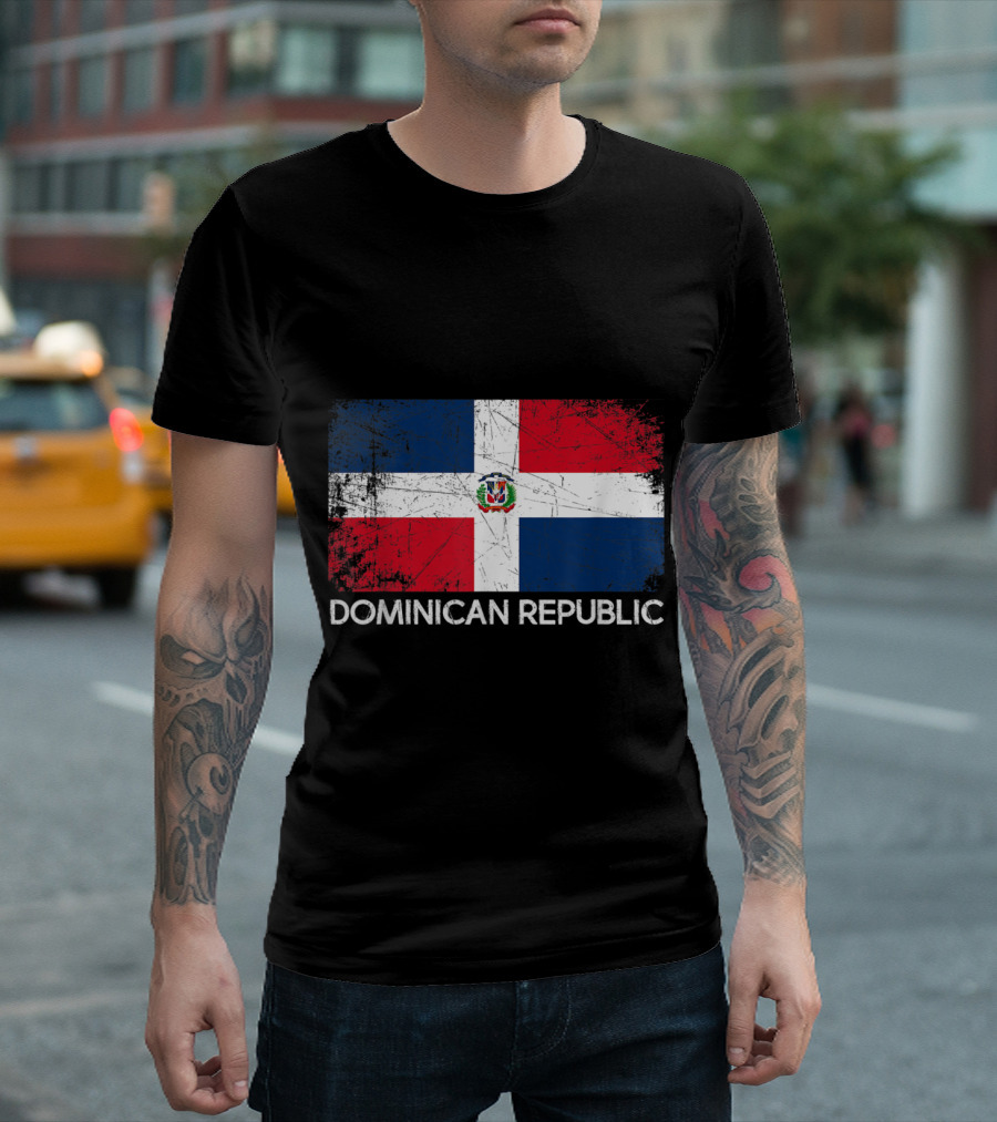 Dominican Republic Flag Vintage Style Made In Dominican Republic T-Shirt