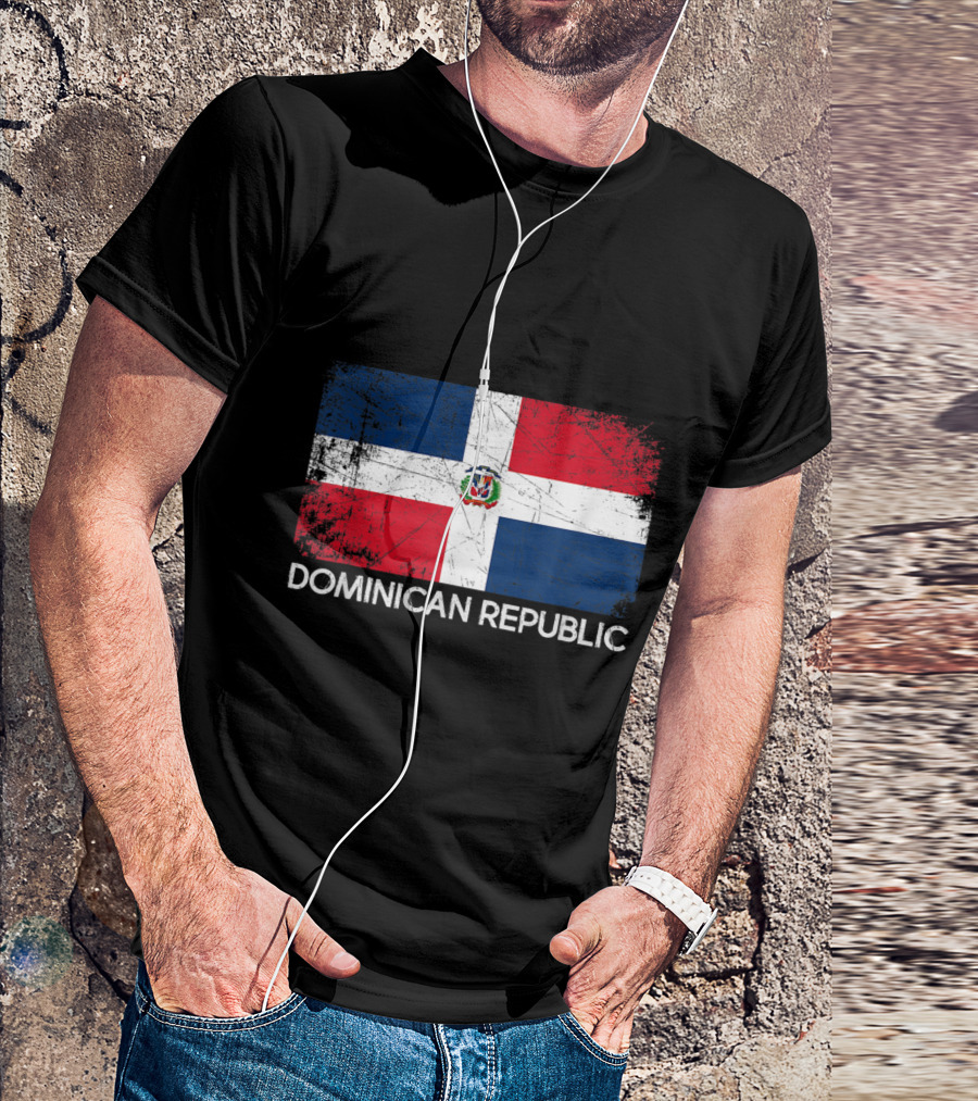 Dominican Republic Flag Vintage Style Made In Dominican Republic T-Shirt