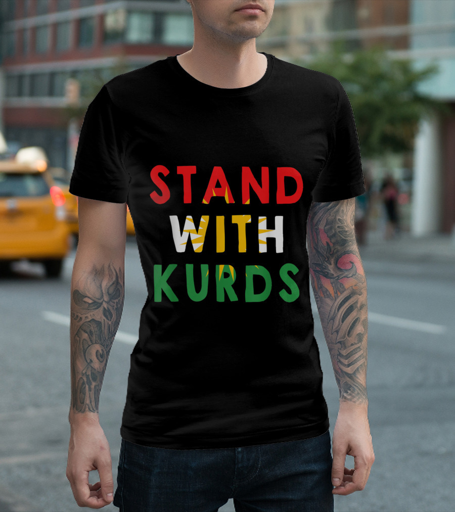 Stand with Kurds Kurdistan Flag Support T-Shirt