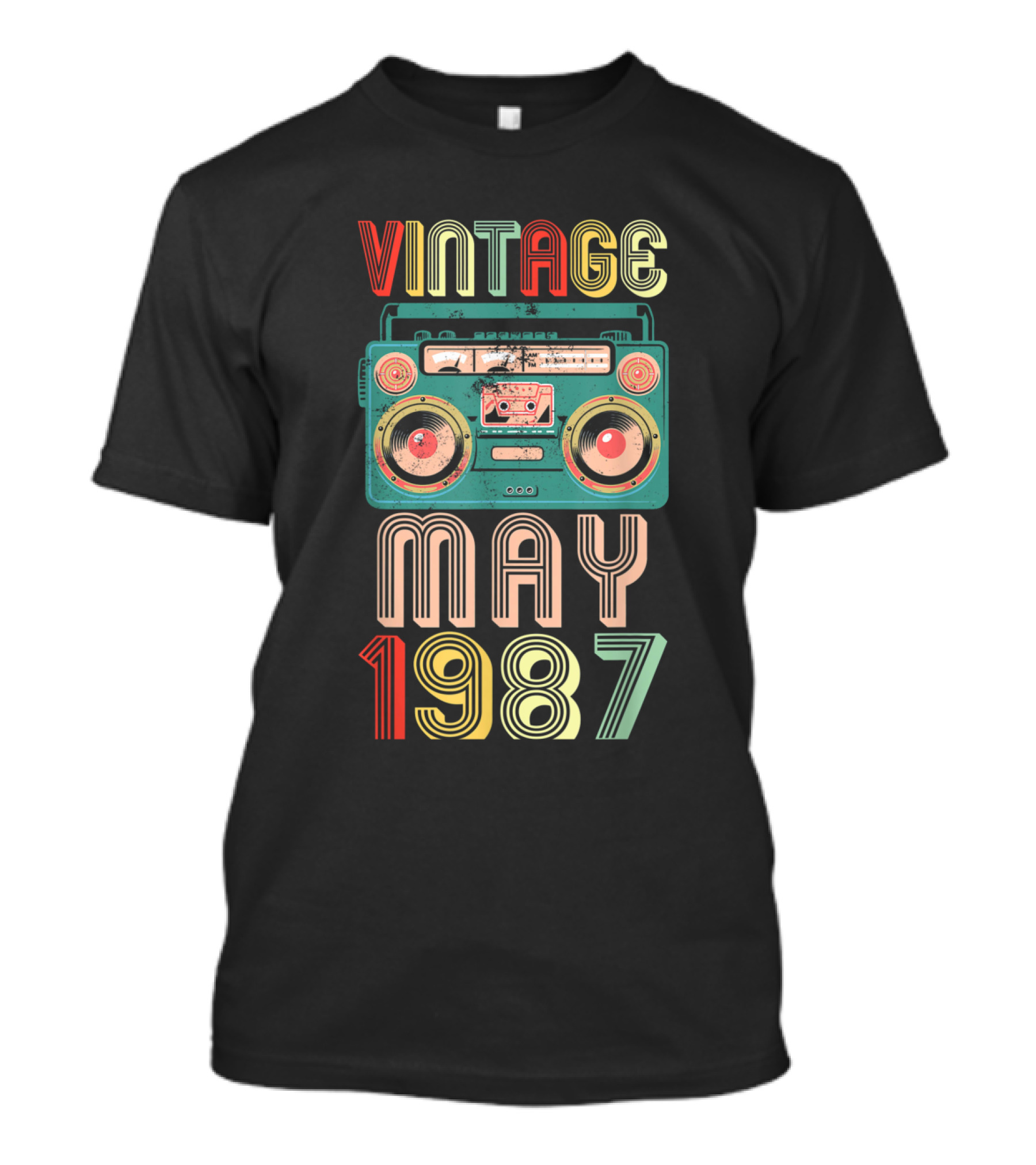 Vintage May 1987 Boombox Retro 32nd Birthday Him Her T-Shirt
