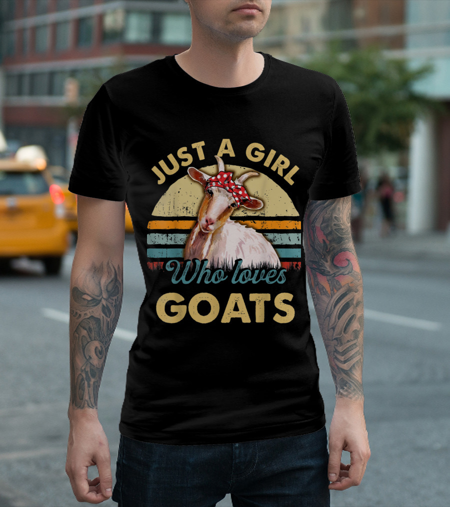 Just A Girl Who Loves Goats Vintage Goats T-Shirt
