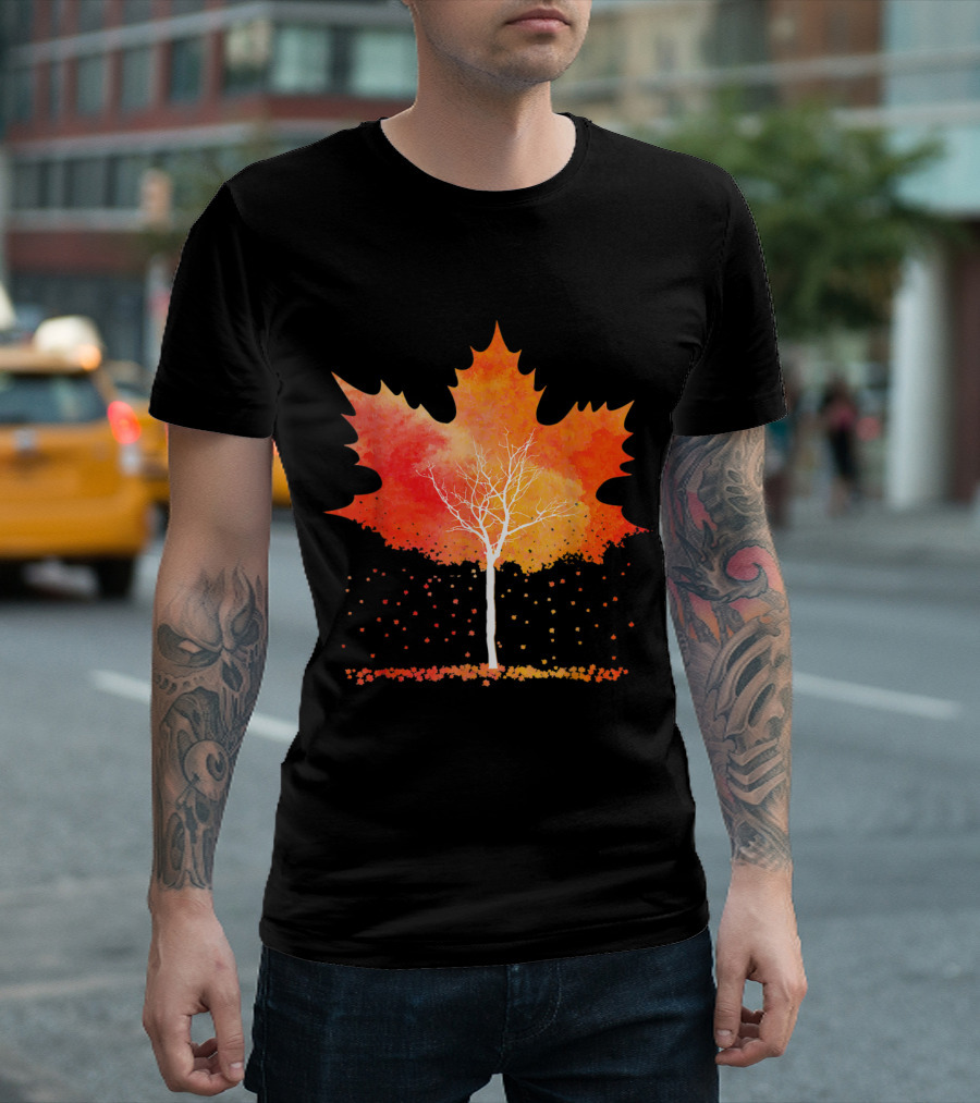 Maple Leaf Autumn Fall Leaves Maple Leaf Lover Tree T-Shirt