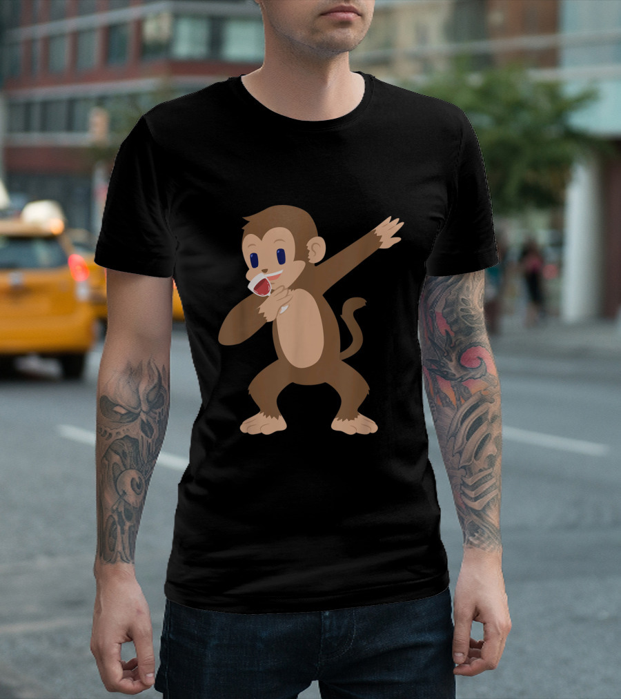 Monkey Dabbing Drinking Wine For Wine Lovers T-Shirt