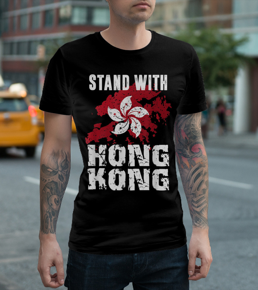 Stand With Hong Kong Free Hong Kong Flag Pro Democracy T-Shirt