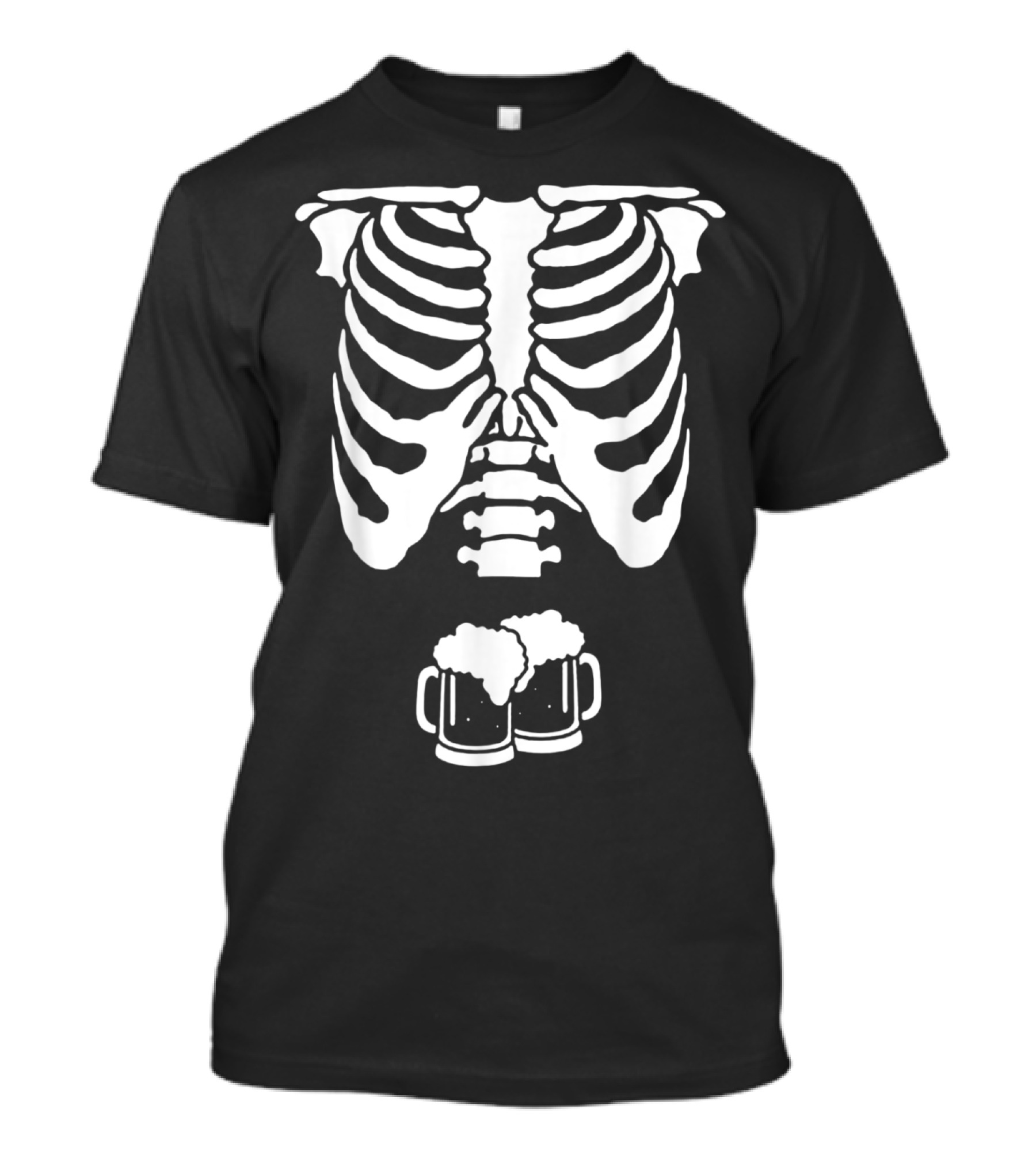 X Ray Skeleton Halloween Beer Belly T-Shirt