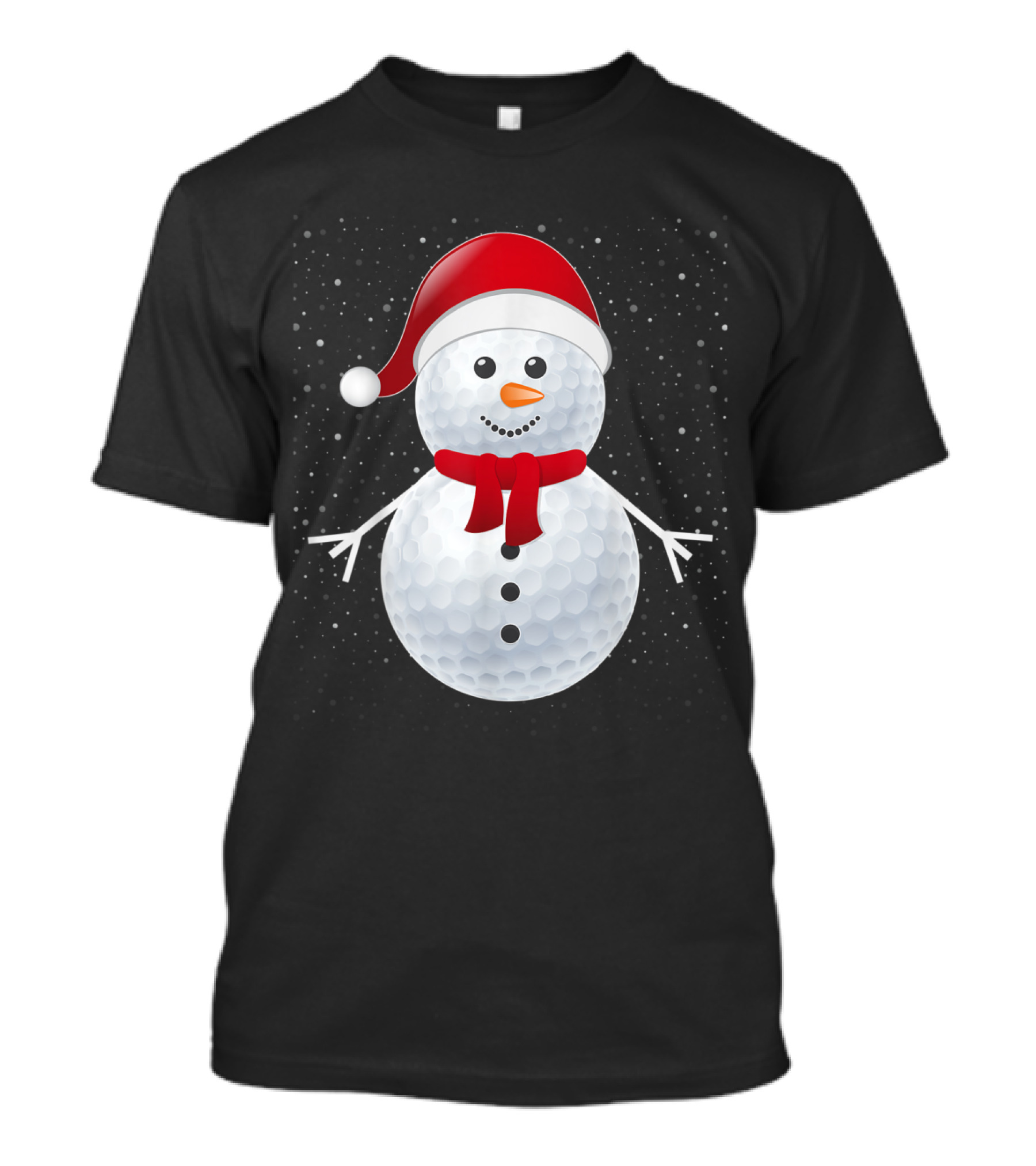 Snowman Santa Golf Ball Christmas T-Shirt