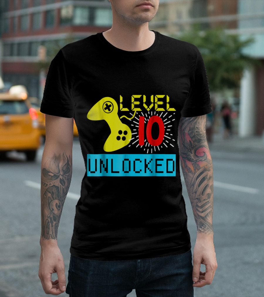 Level 10 Unlocked Video Game Gamer Controller T-Shirt
