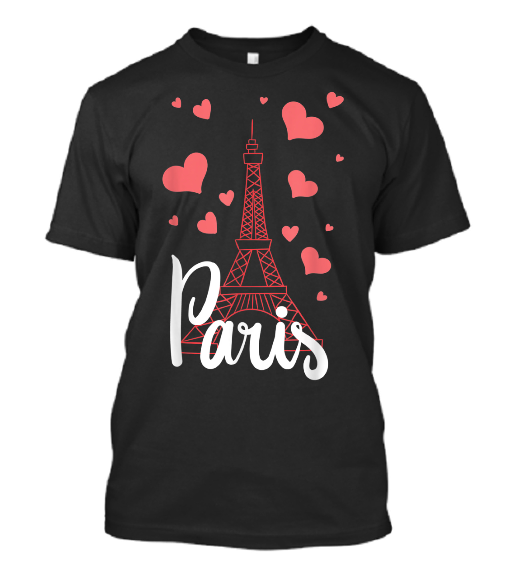 Paris Eiffel Tower Romantic Hearts France Love T-Shirt