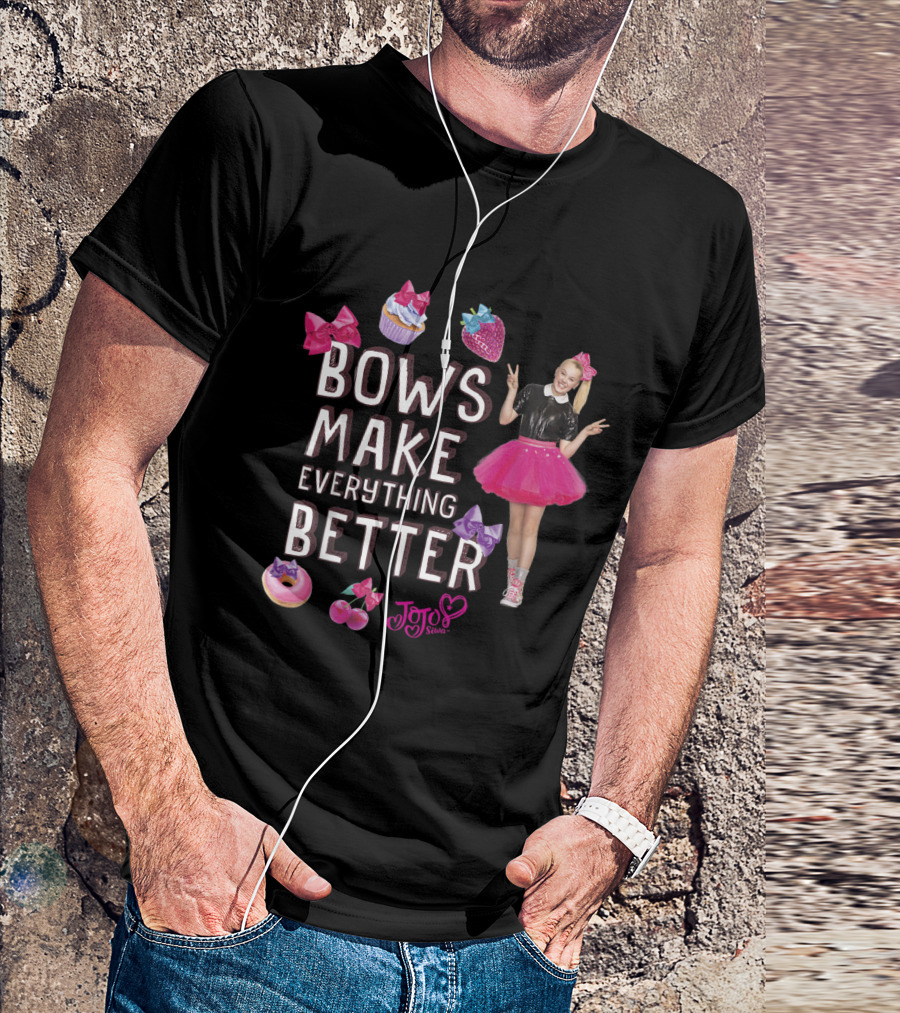 Bows Make Everything Better JoJo Siwa Nickelodeon Cupcakes Strawberries Donuts T-Shirt