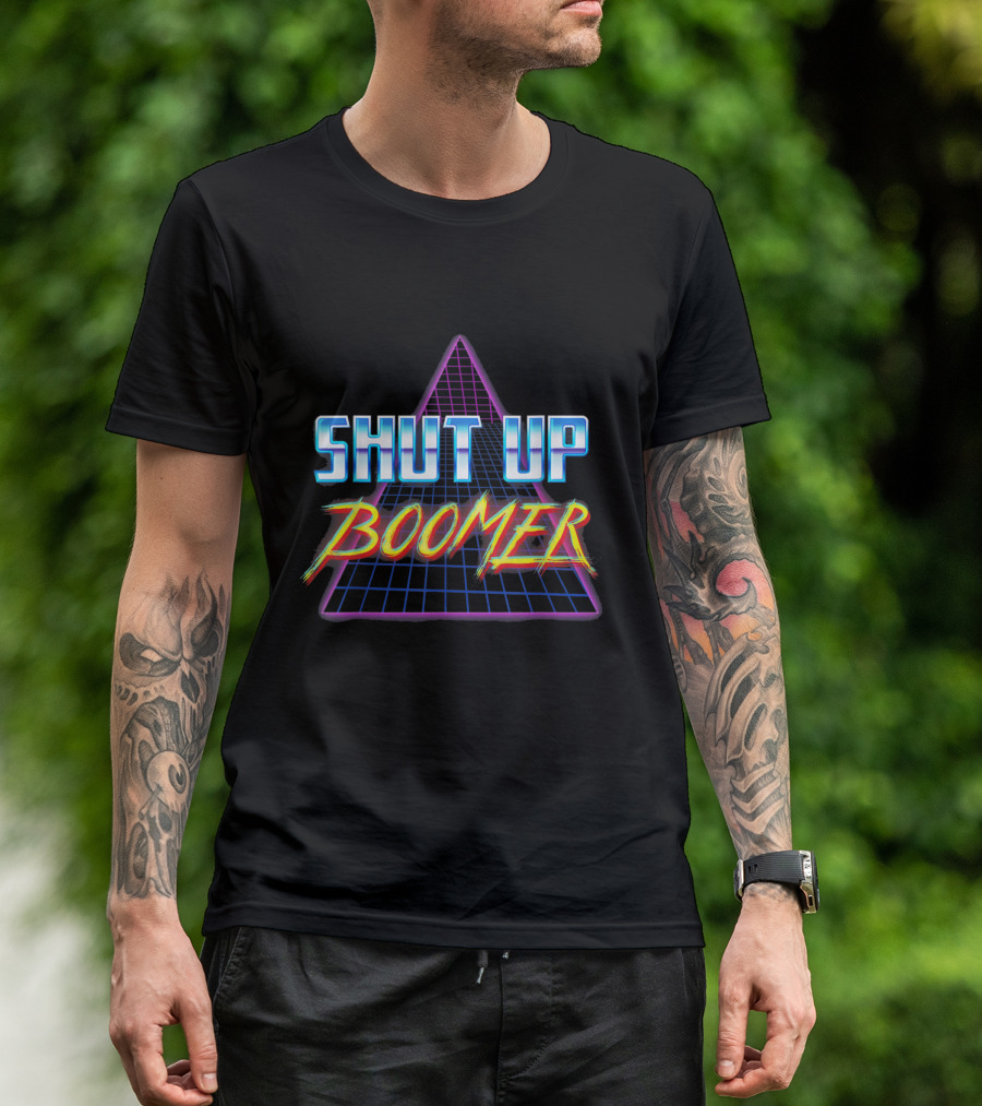 Shut Up Boomer 80s Vaporwave Dank Meme T-Shirt