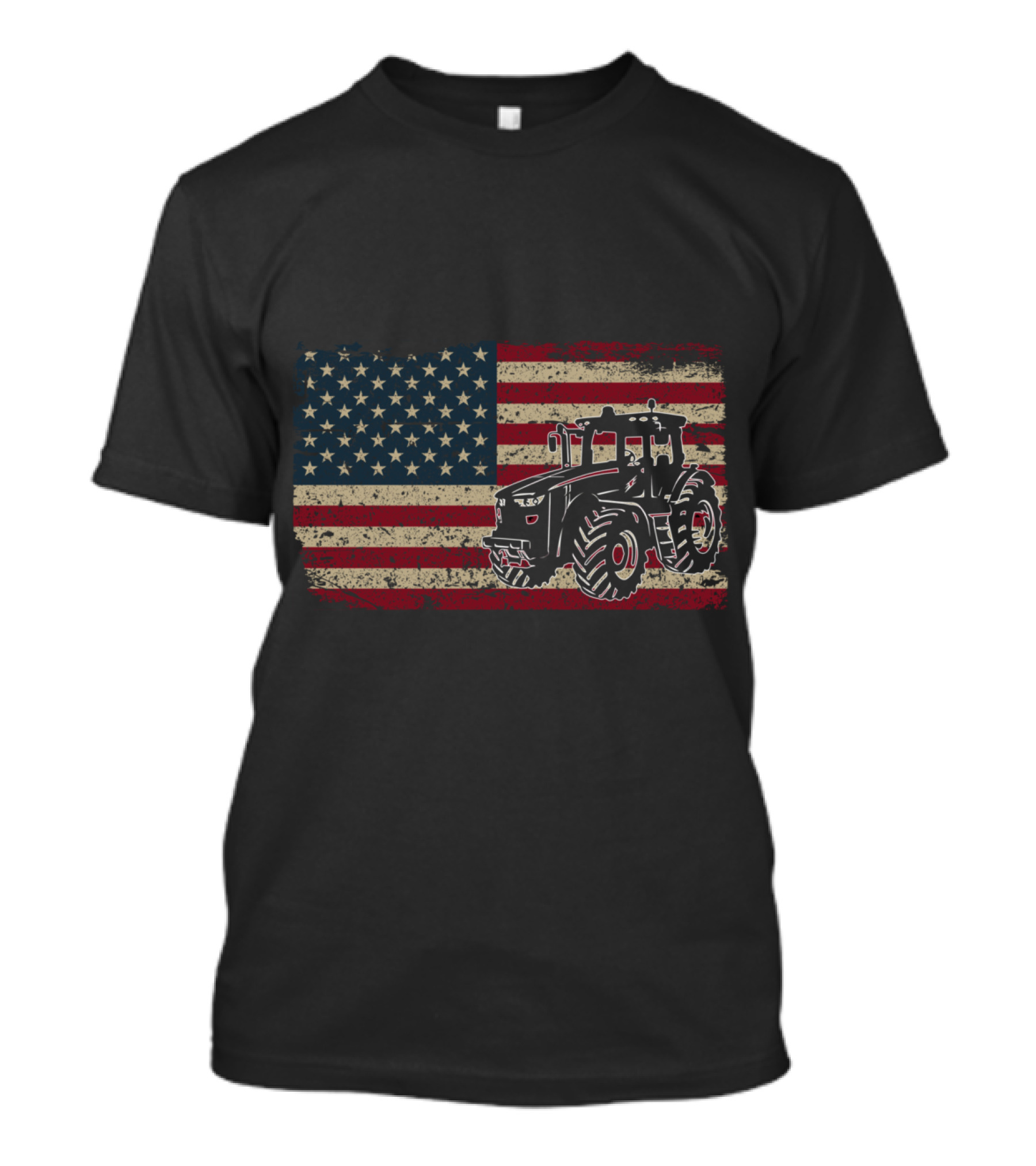 Farm Tractors American Flag Patriotic Farming USA T-Shirt