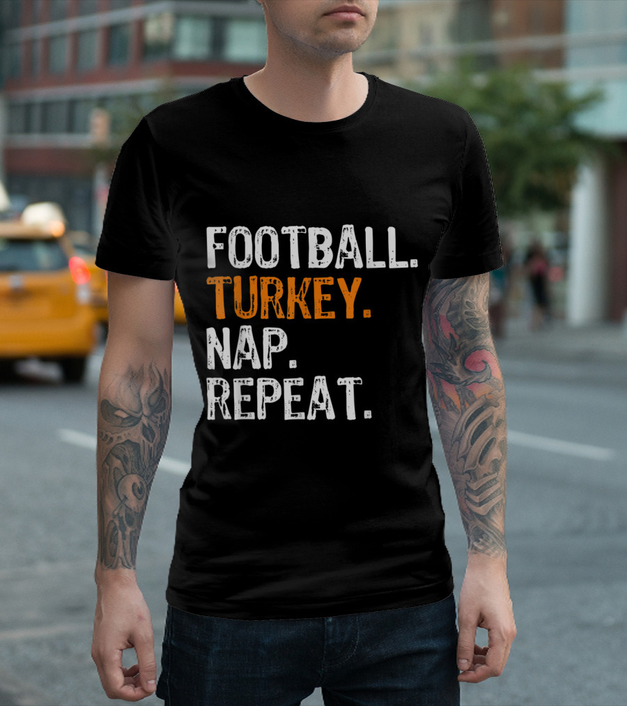 Football Turkey Nap Repeat T-Shirt