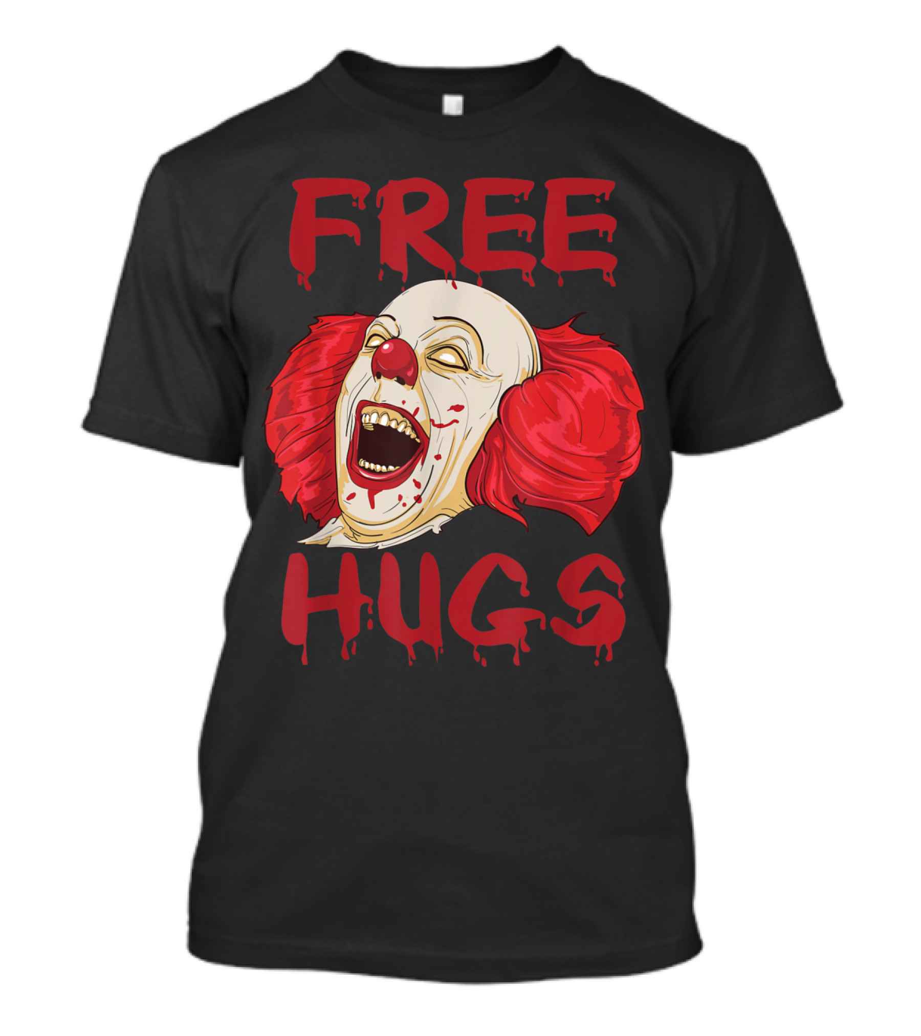Free Hugs Scary Clown Horror Halloween Evil Killer T-Shirt
