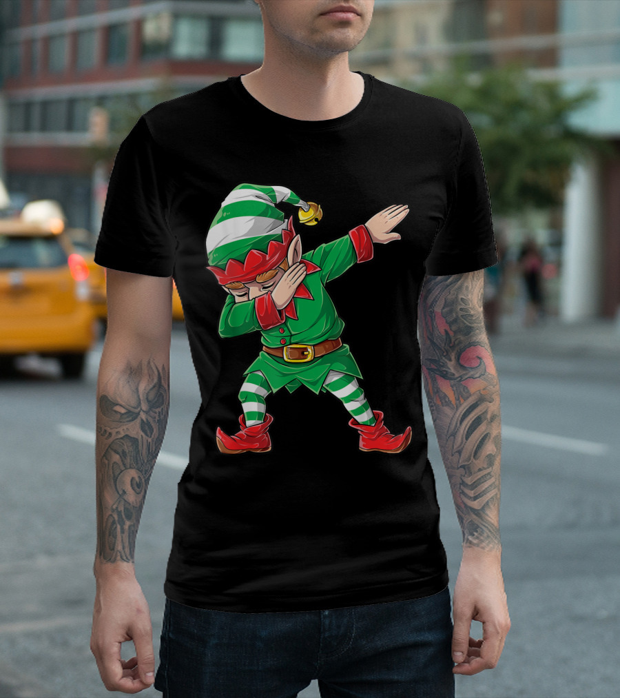 Christmas Dabbing Elf Squad Festive Dance T-Shirt
