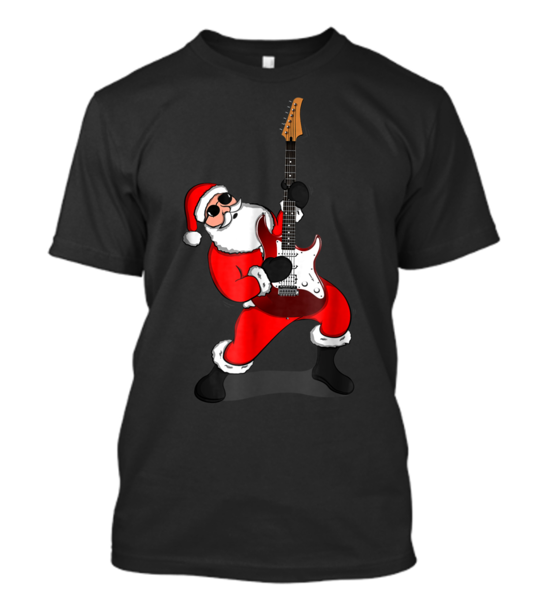 Santa Claus Rocking Guitar Player T-Shirt