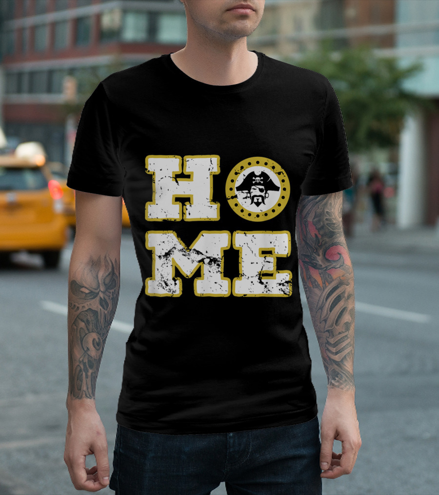 HOME Pirate School Mascot Black and Gold T-Shirt