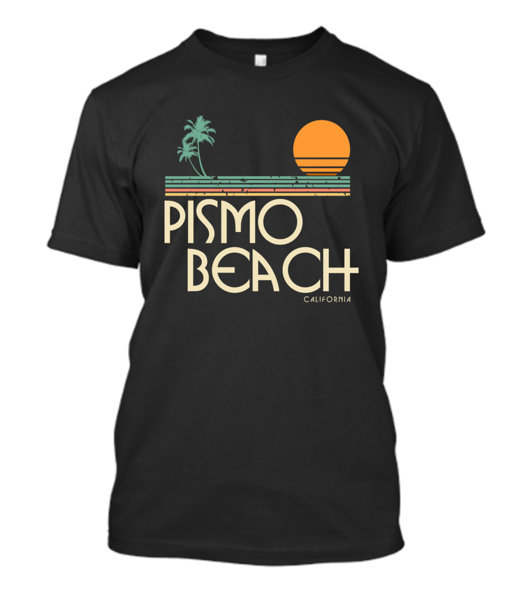 Pismo Beach California Vintage Sunset Palm Trees T-Shirt