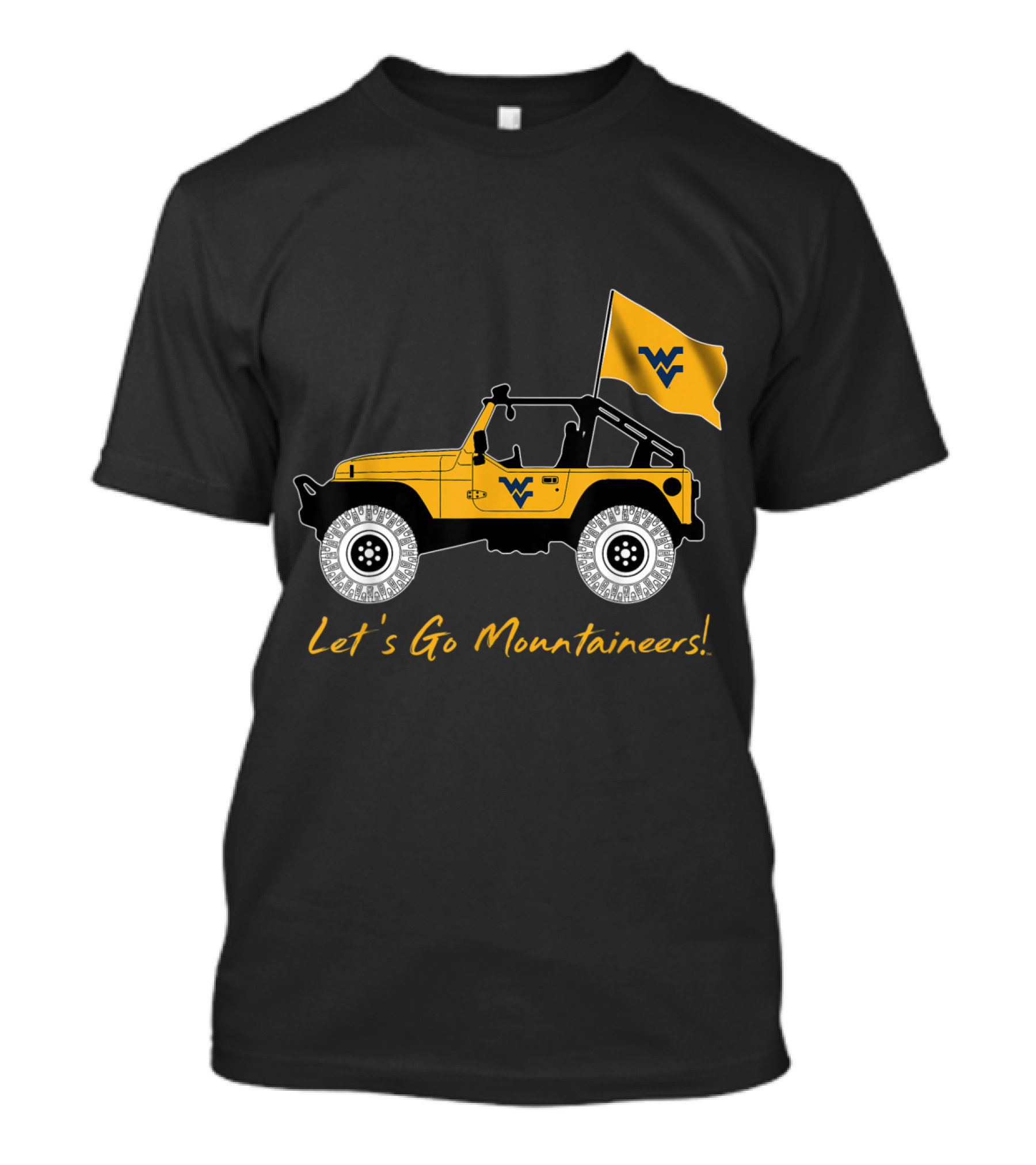 Let's Go Mountaineers West Virginia Jeep Flag T-Shirt
