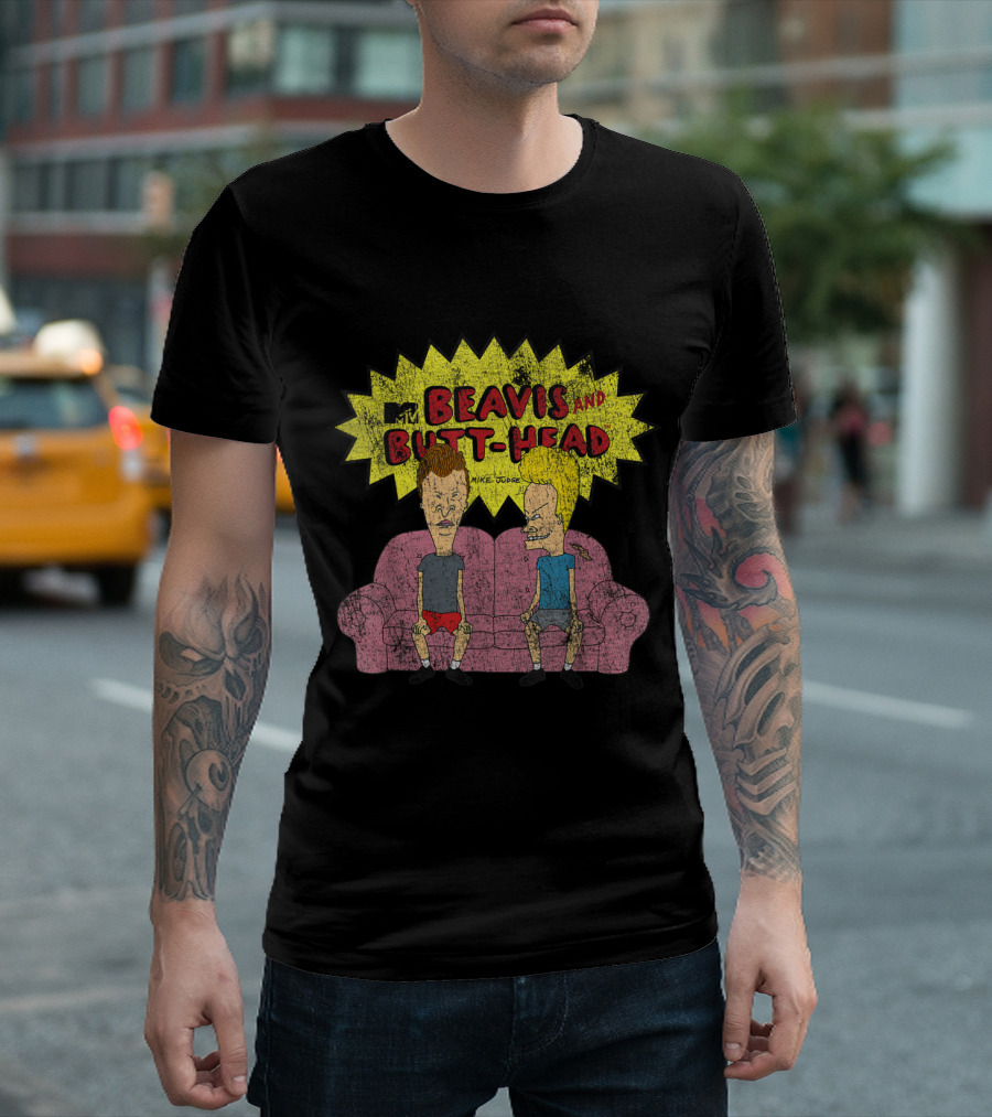 MTV Beavis and Butt-Head Distressed Couch Mike Judge T-Shirt