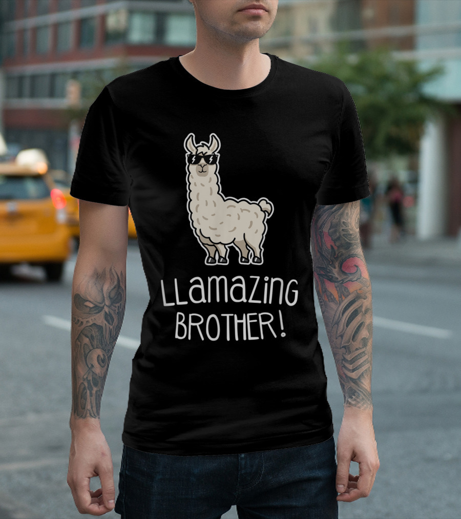 Brother Llamazing Llama with Sunglasses Funny Family T-Shirt