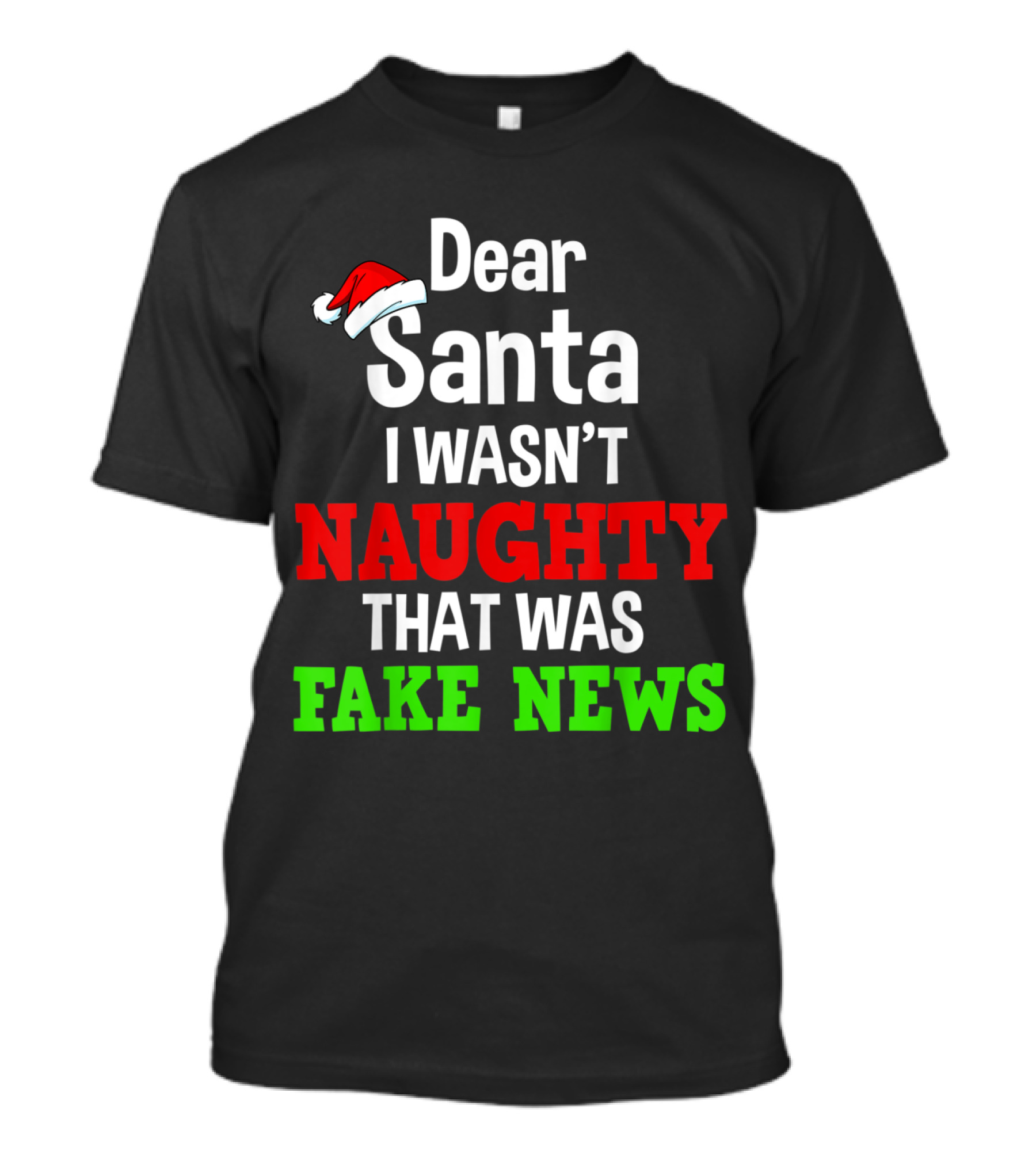 Dear Santa I Wasn't Naughty That Was Fake News Santa Hat T-Shirt