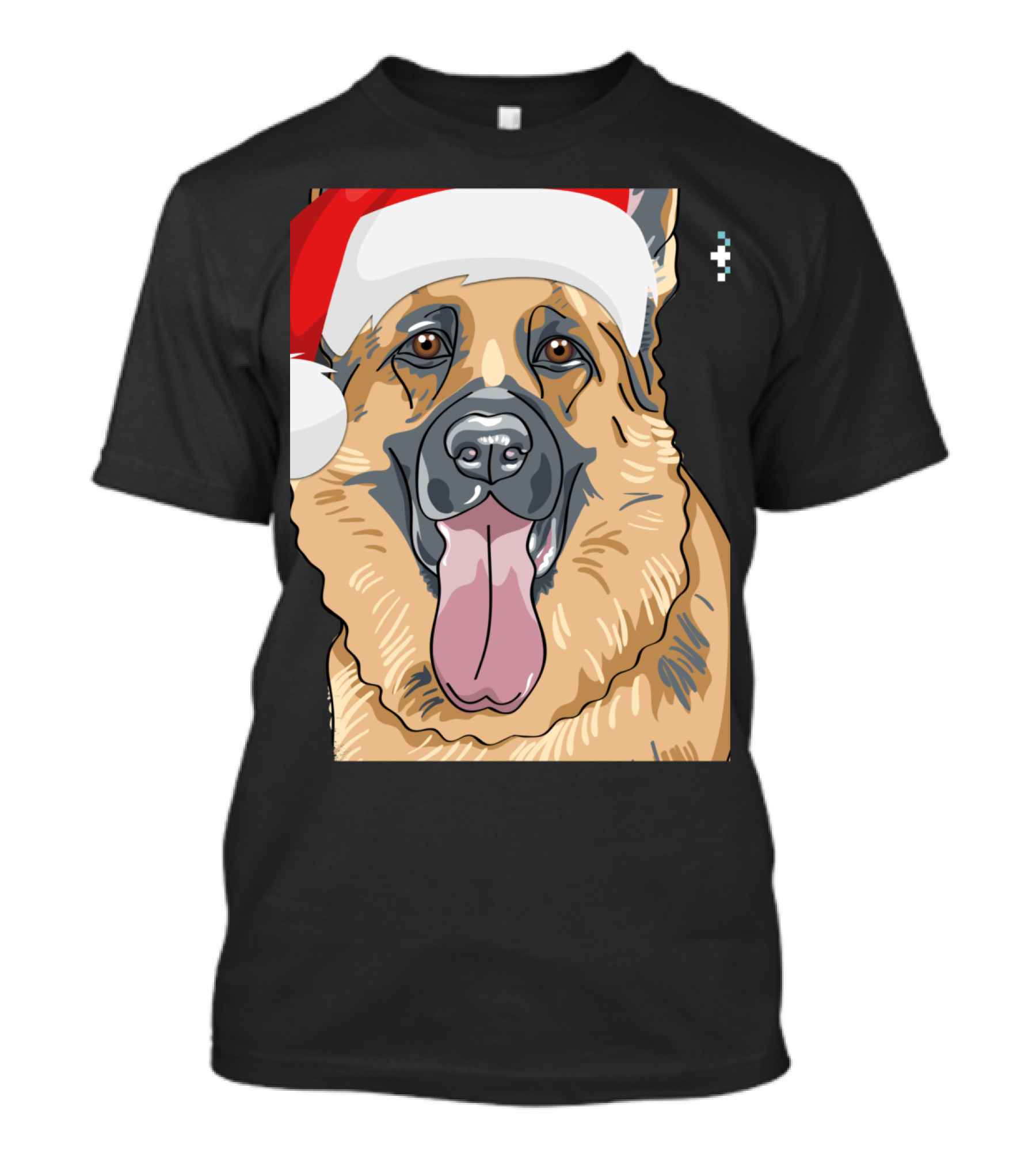 German Shepherd Merry Woofmas Christmas Dog With Santa Hat T-Shirt