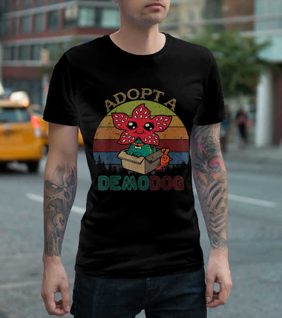 Adopt A Demodog Retro Striped Box Creature T-Shirt
