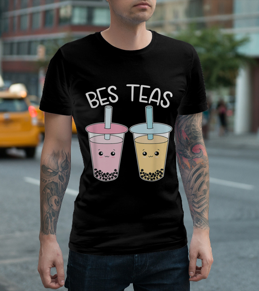 Bes Teas Besties Bubble Tea Cute Boba Best Friends T-Shirt