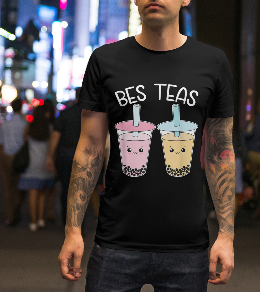 Bes Teas Besties Bubble Tea Cute Boba Best Friends T-Shirt