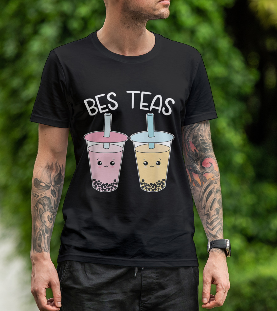 Bes Teas Besties Bubble Tea Cute Boba Best Friends T-Shirt