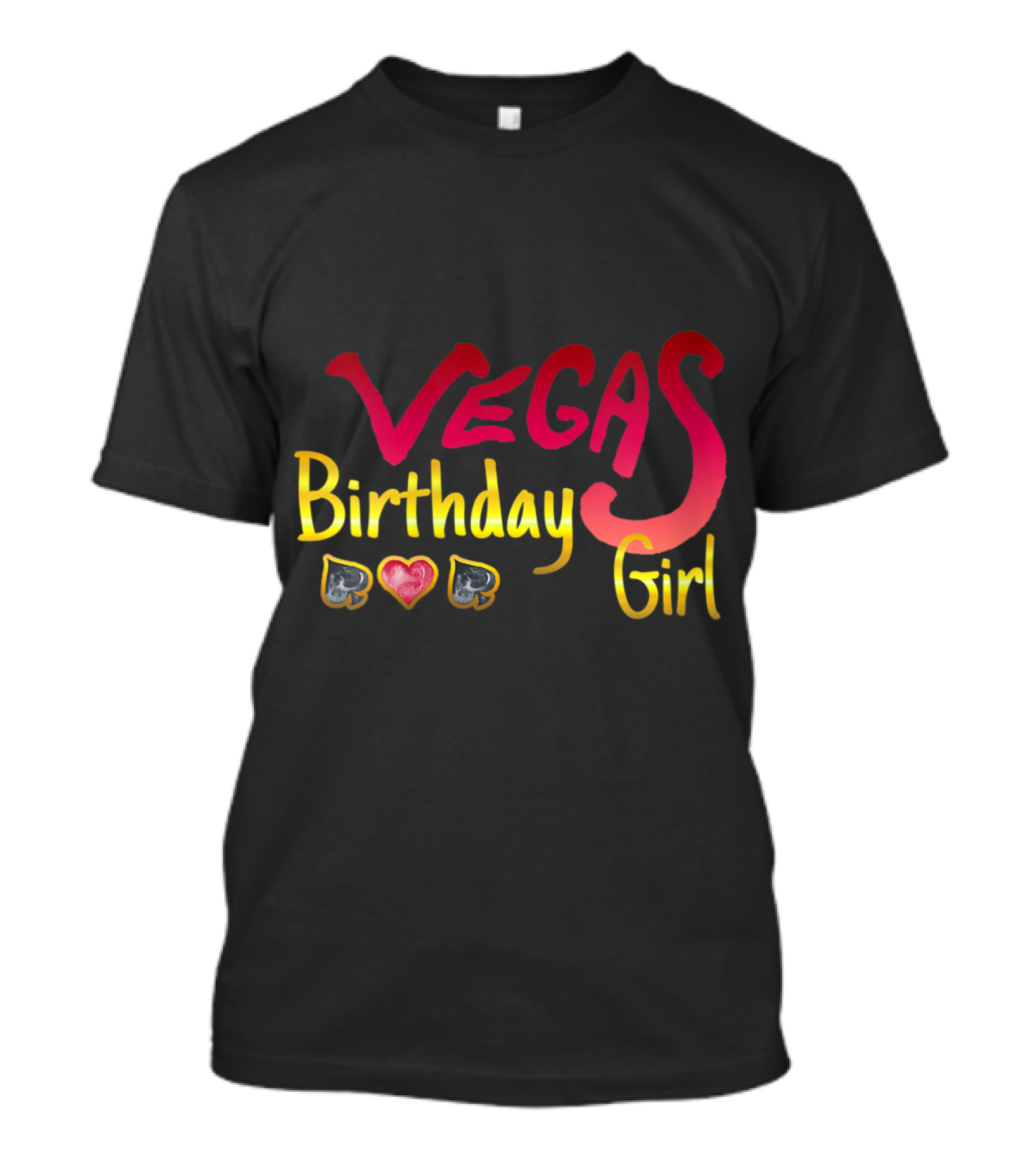 Vegas Birthday Girl Party Fun Cards Suit Icons T-Shirt