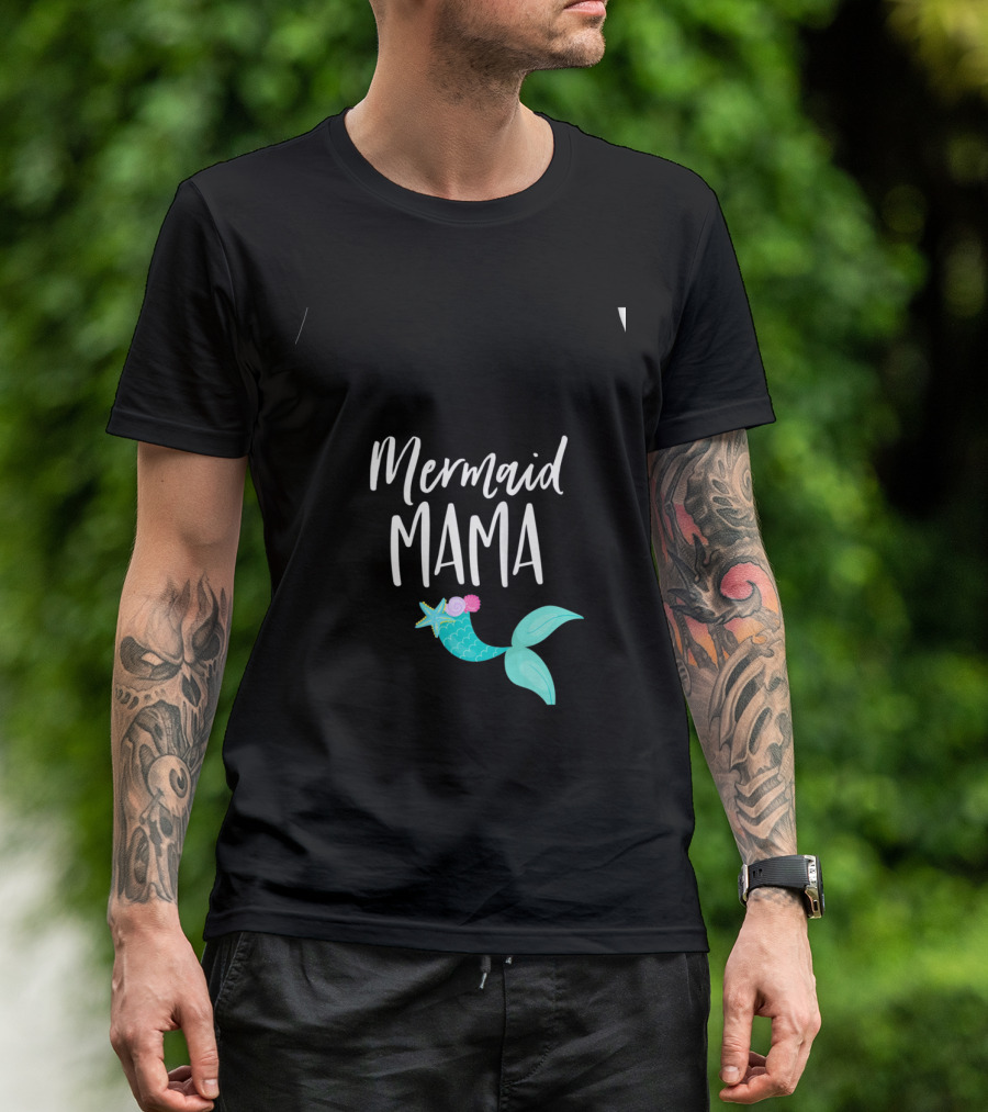 Mermaid Mama Mermaid Birthday Party For Girl Momma Mom T-Shirt