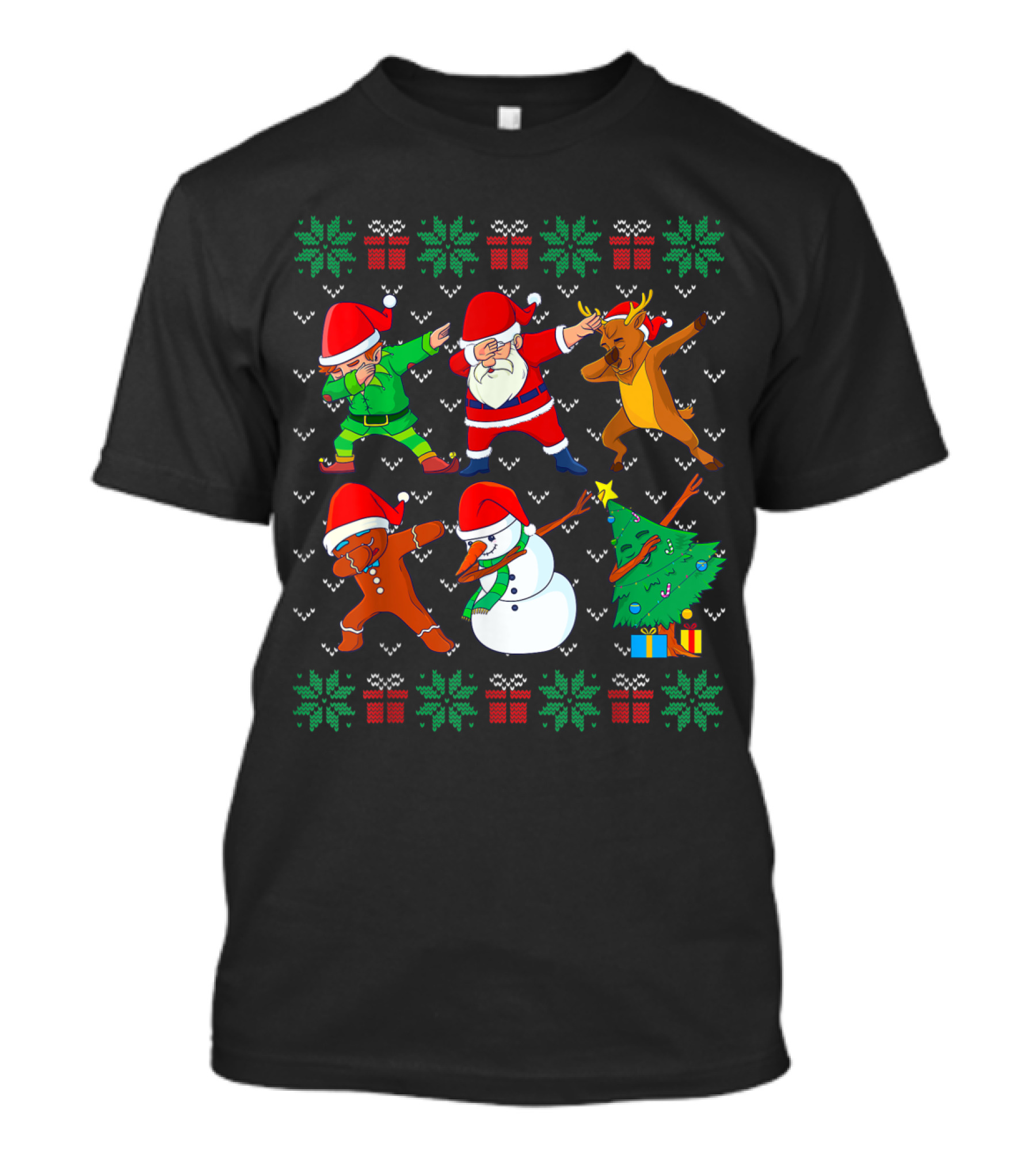 Dabbing Christmas Santa Elf Reindeer Gingerbread Snowman Tree Ugly Xmas Dab Squad Kids Boy T-Shirt