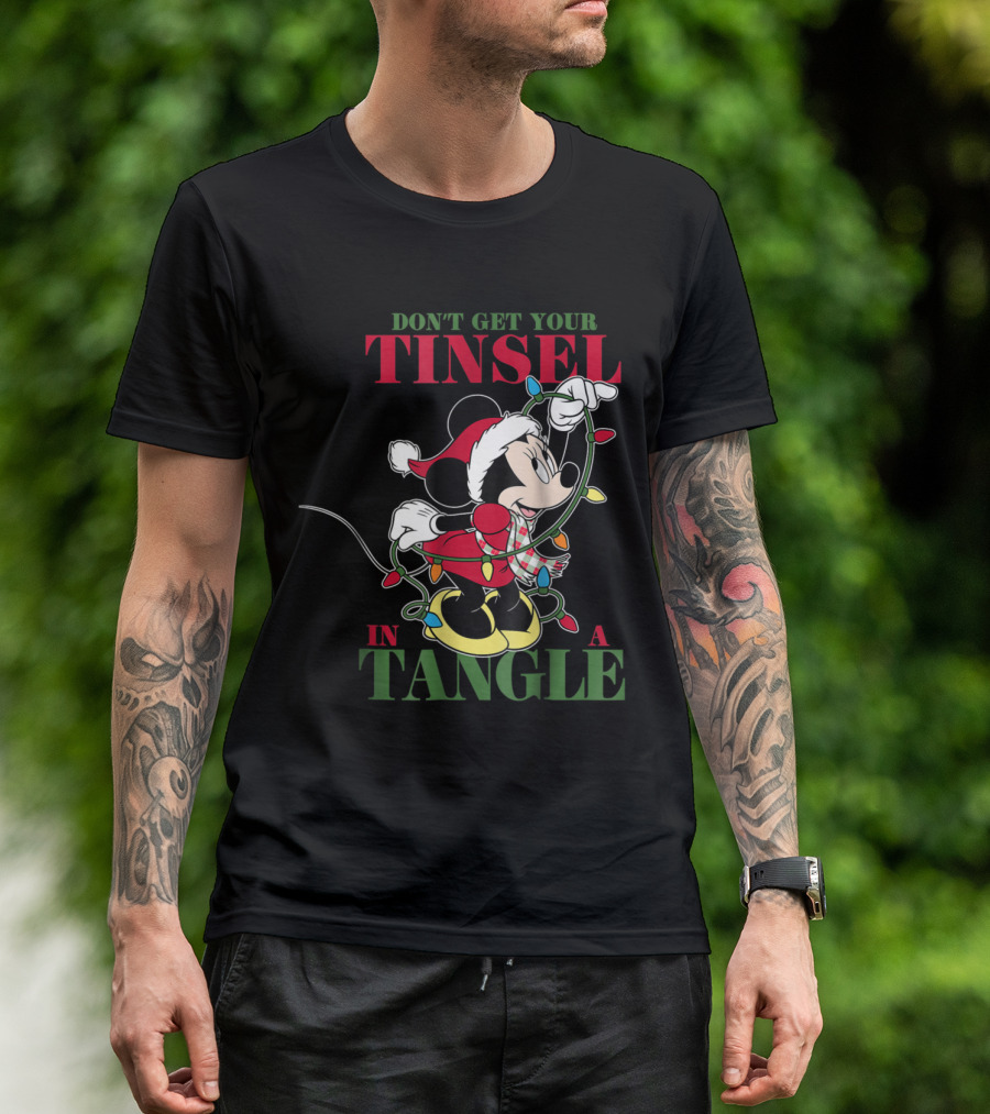 Don't Get Your Tinsel In A Tangle Disney Christmas Minnie T-Shirt