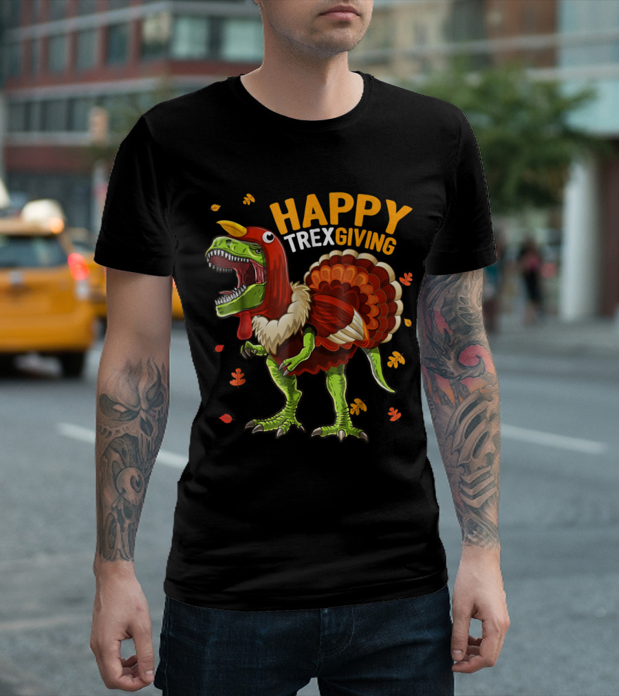 Happy Trexgiving Dinosaur Turkey Thanksgiving T-Shirt