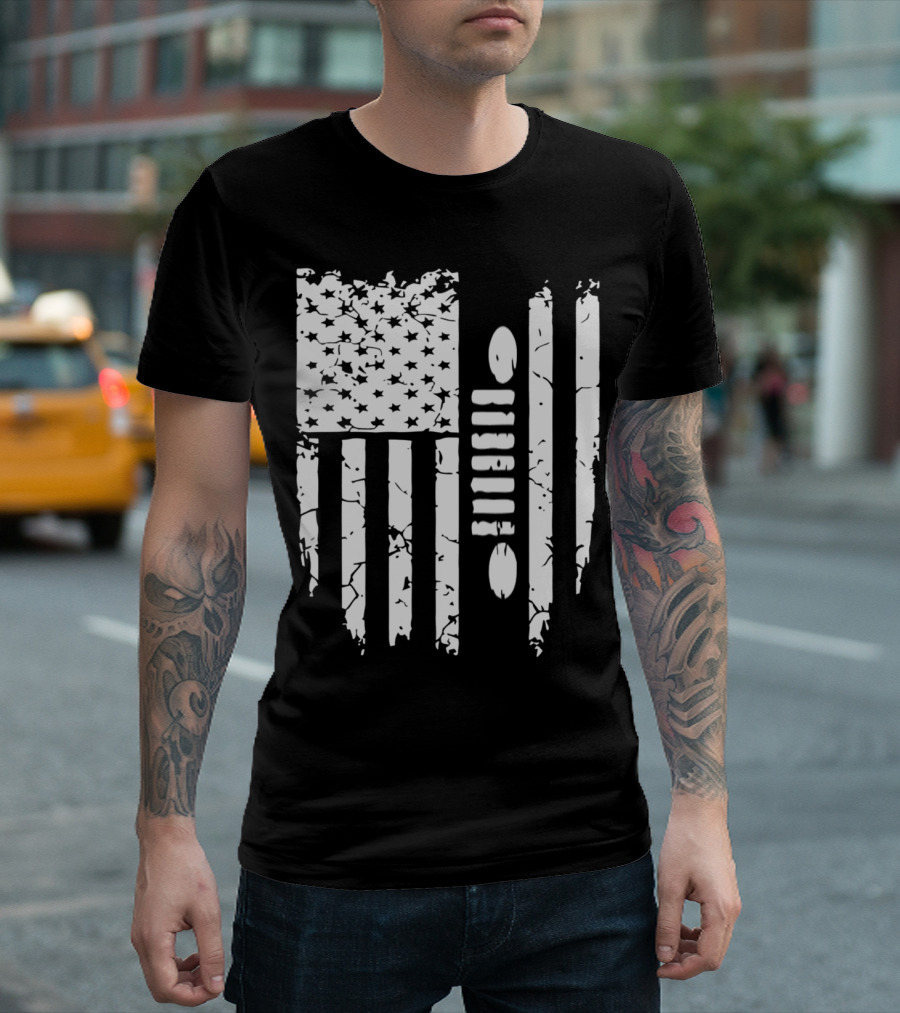 Jeep Grille American Flag T-Shirt