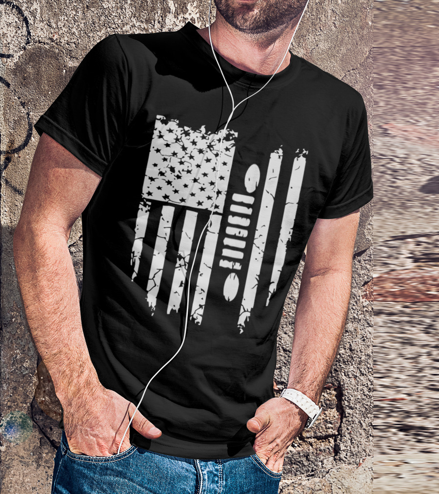 Jeep Grille American Flag T-Shirt