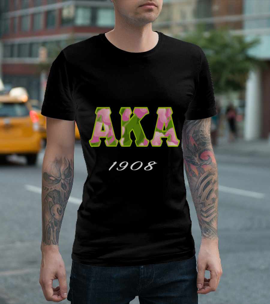 AKA 1908 Pink Green Kappa Sorority T-Shirt
