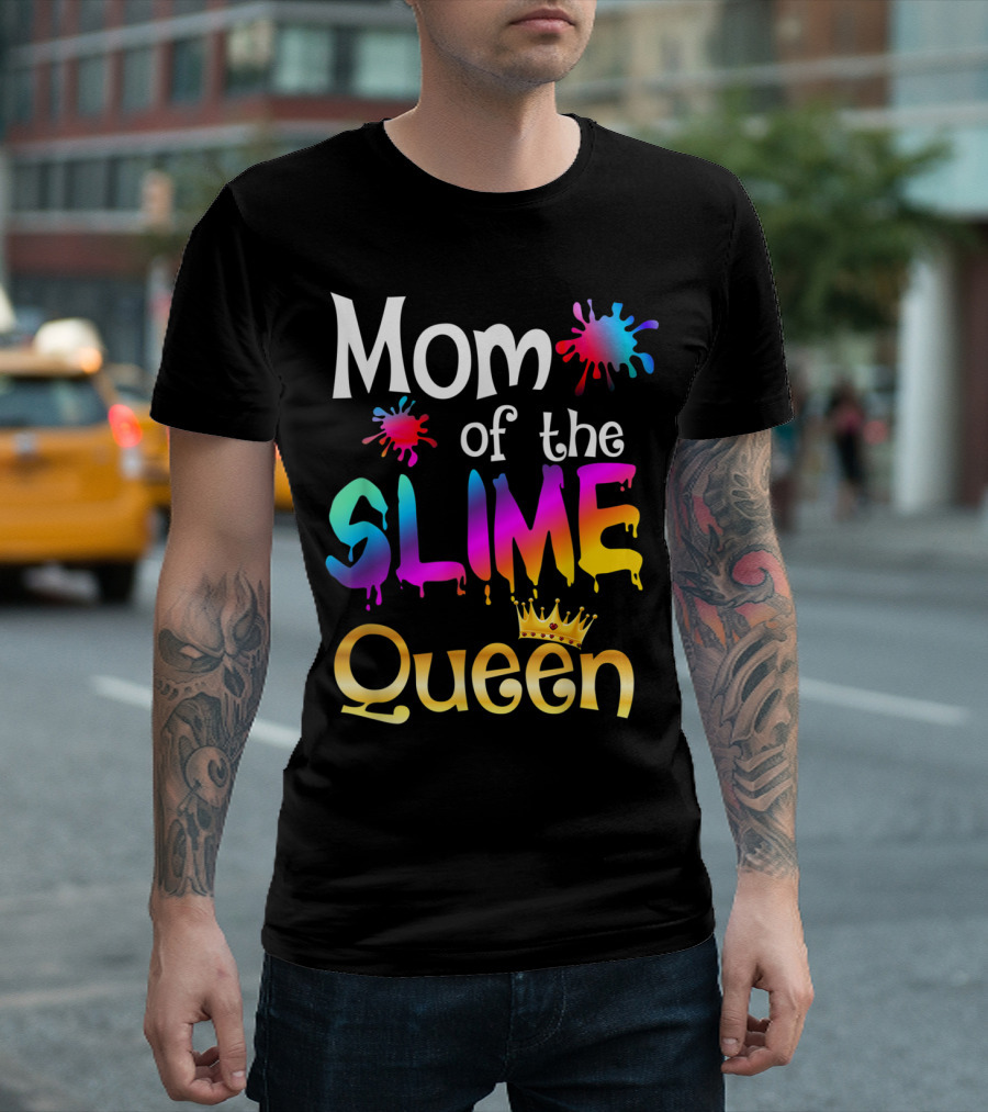 Mom of the Slime Queen Birthday Matching Party T-Shirt