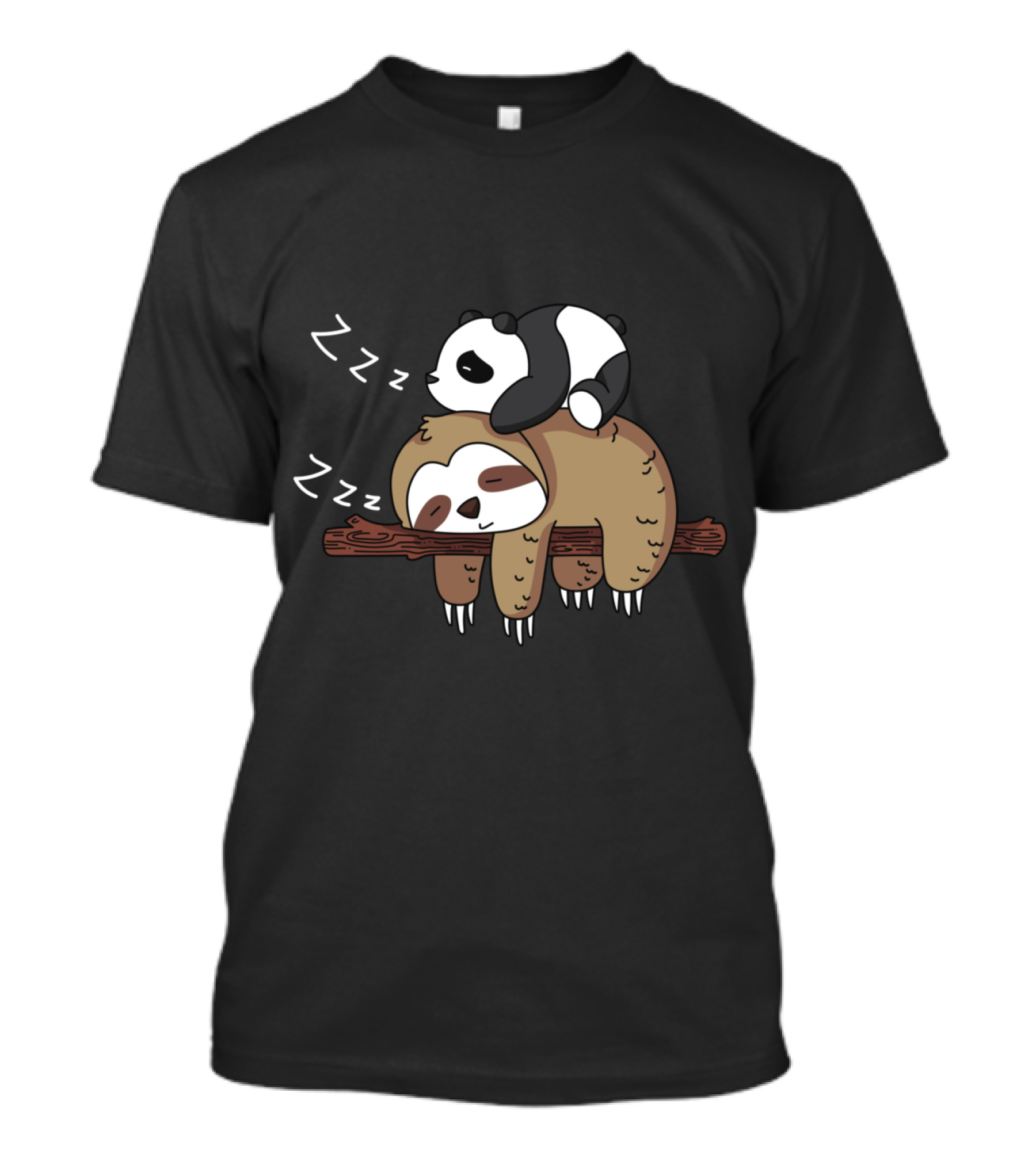 Panda Sleeping On Sloth For Sloth Lover T-Shirt