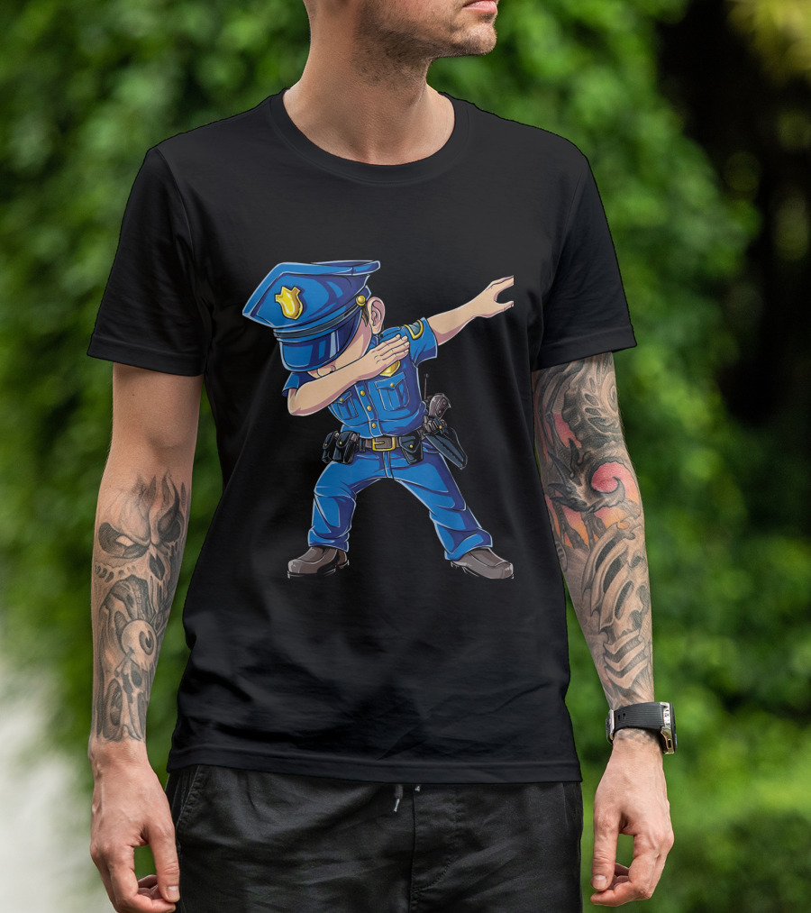 Dabbing Policeman Funny Dab Dance Police Officer T-Shirt