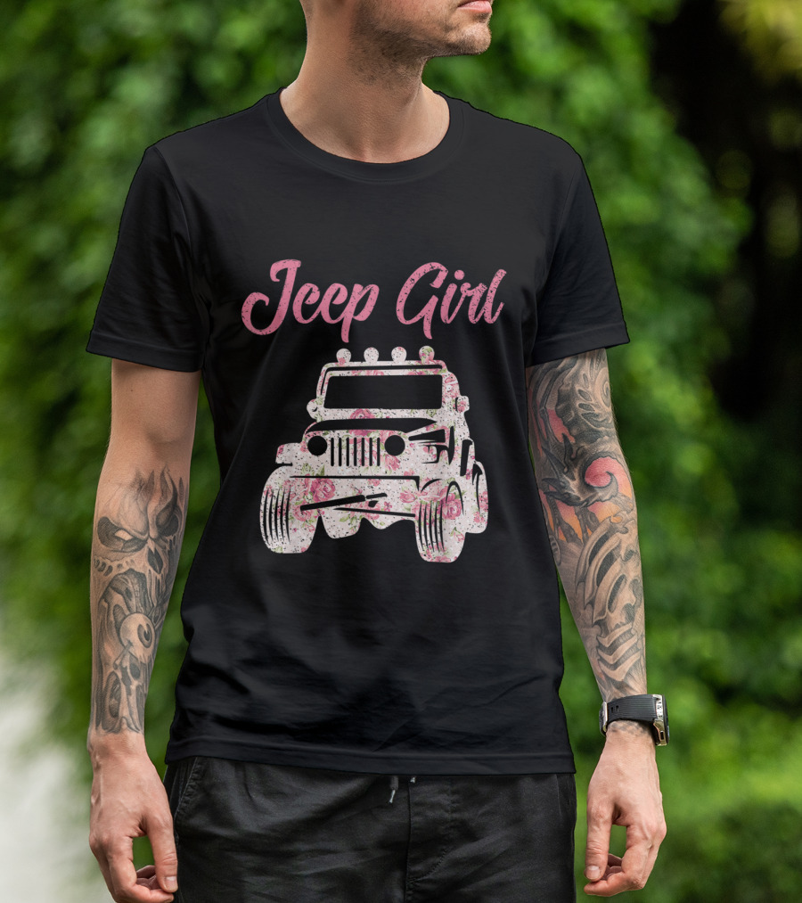 Jeep Girl Off Road Lover Flower 4x4 Adventure Wave T-Shirt