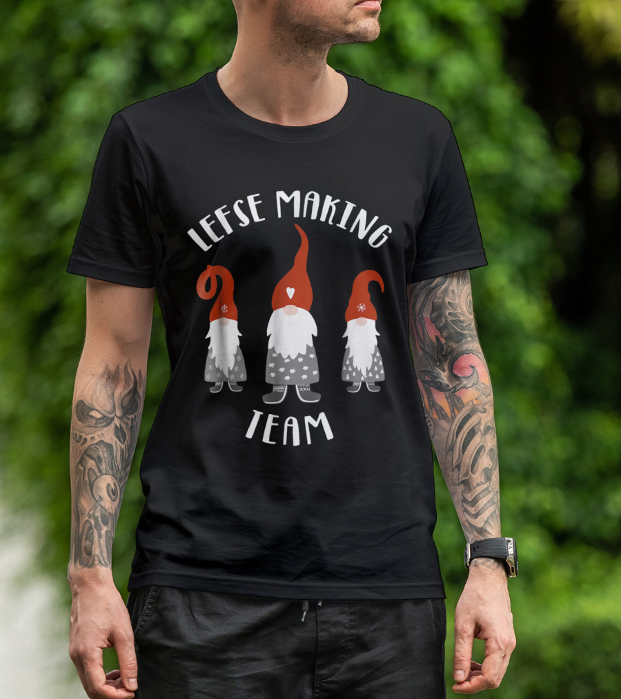 Lefse Making Team Tomte Gnome Scandinavian Holiday T-Shirt